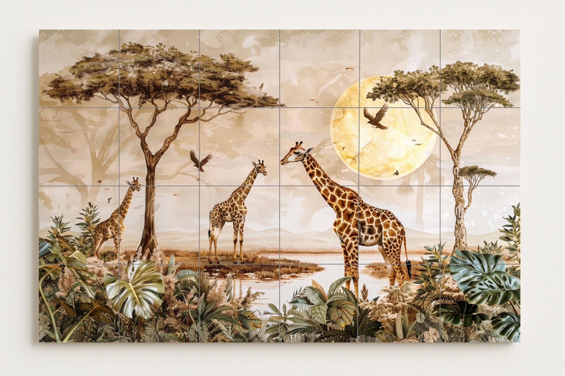 Fliesenbild Jirafas von sabana Golden — Garten- & Natur-Dekor