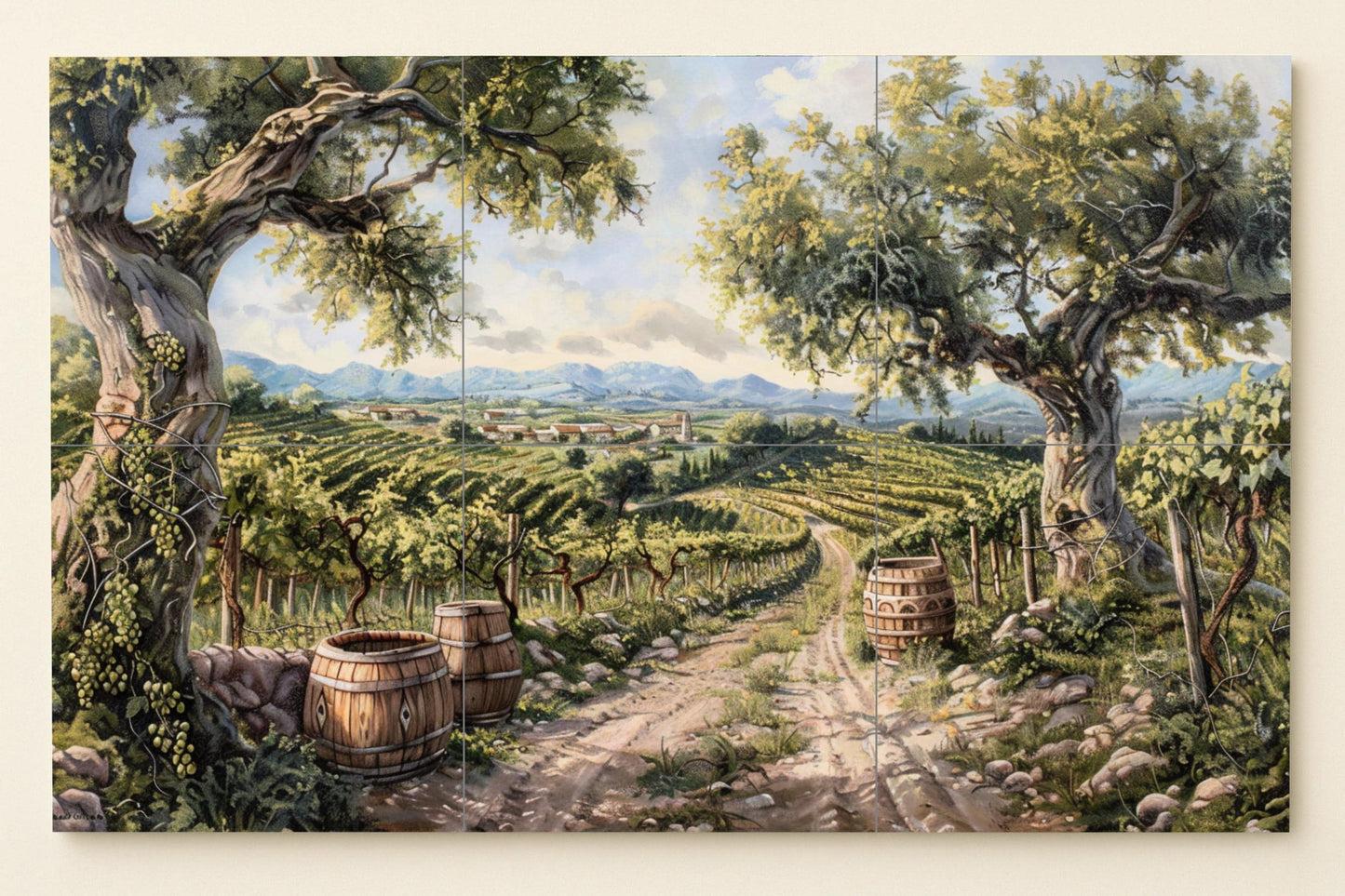 Cerámica di Vigneto — Cucina di Campagna, Arte da Parete in Ceramica
