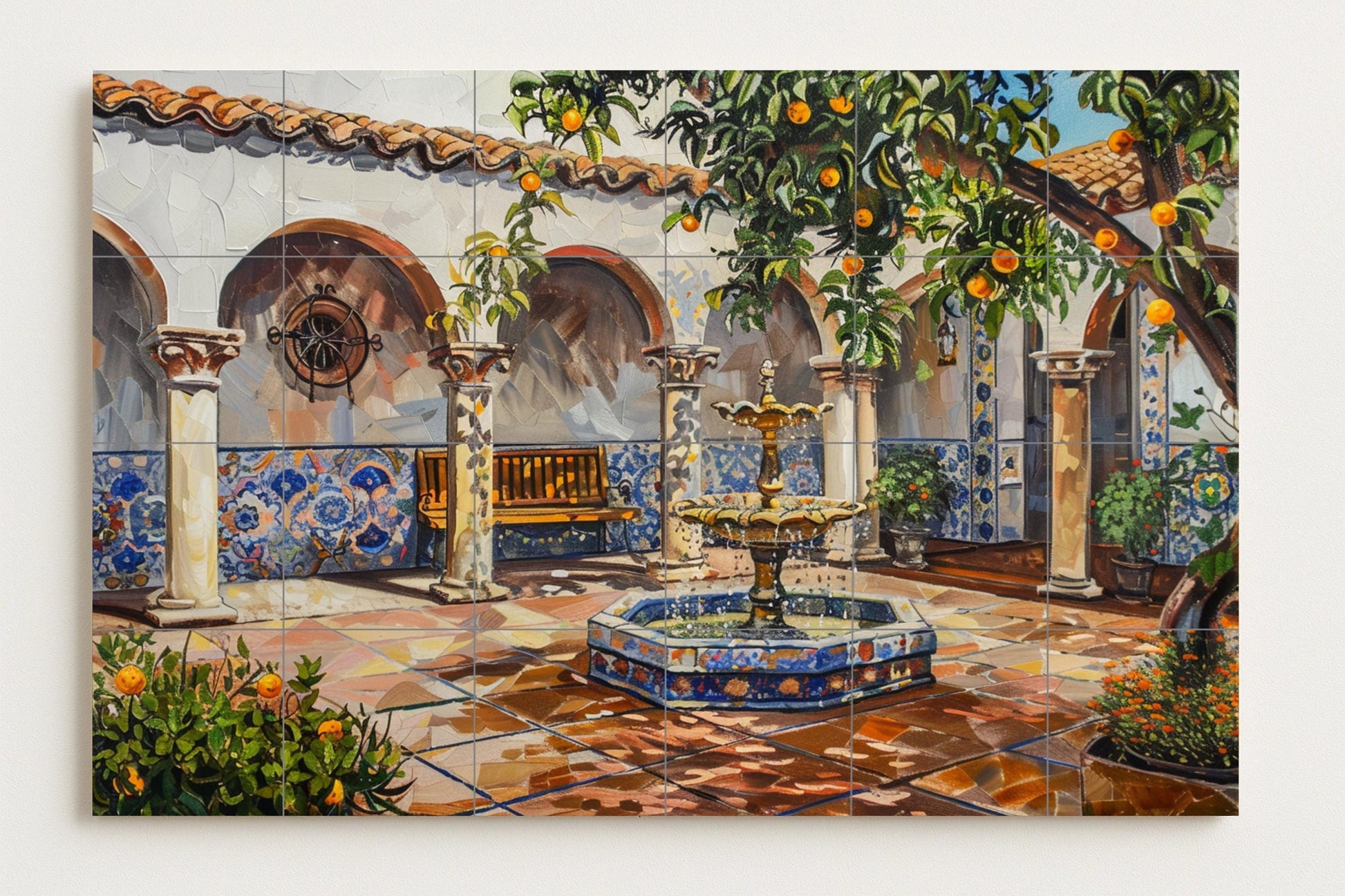 Murale in Piastrelle Cortile di claustro — Arte Naturale da Parete