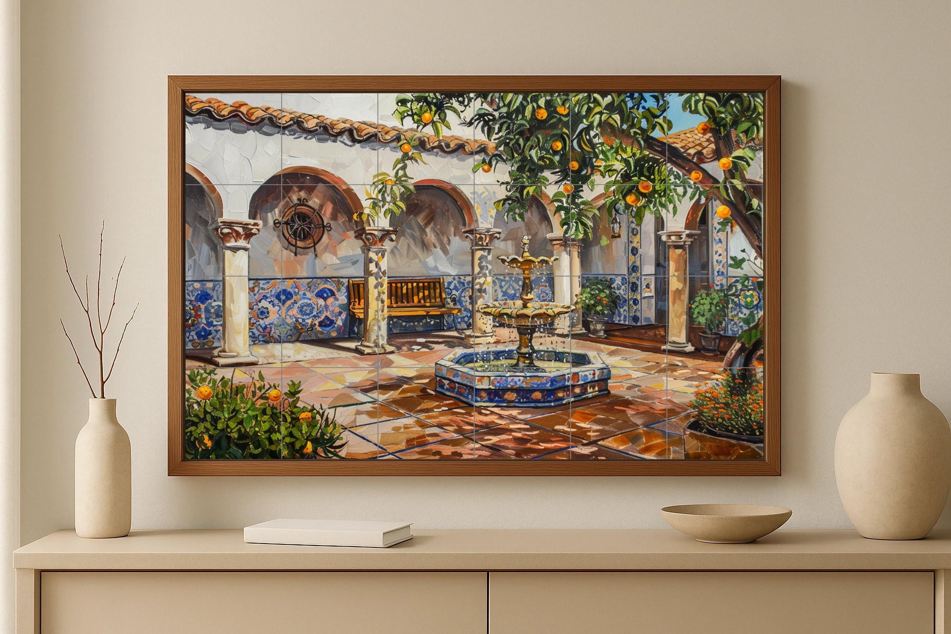Murale in Piastrelle Cortile di claustro — Arte Naturale da Parete