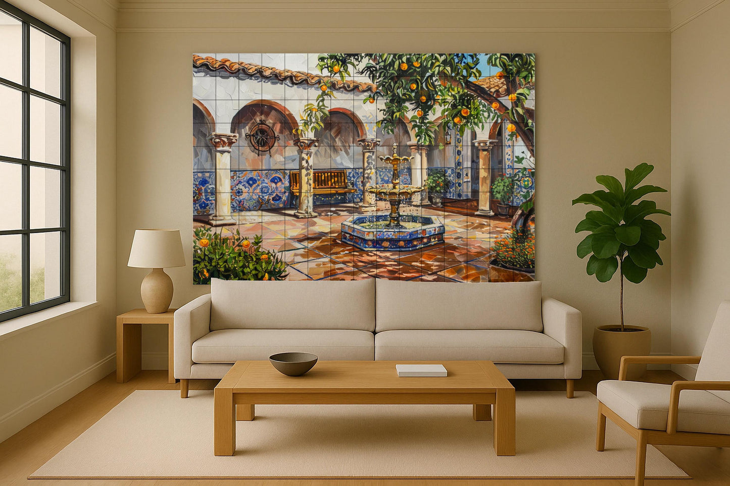 Murale in Piastrelle Cortile di claustro — Arte Naturale da Parete