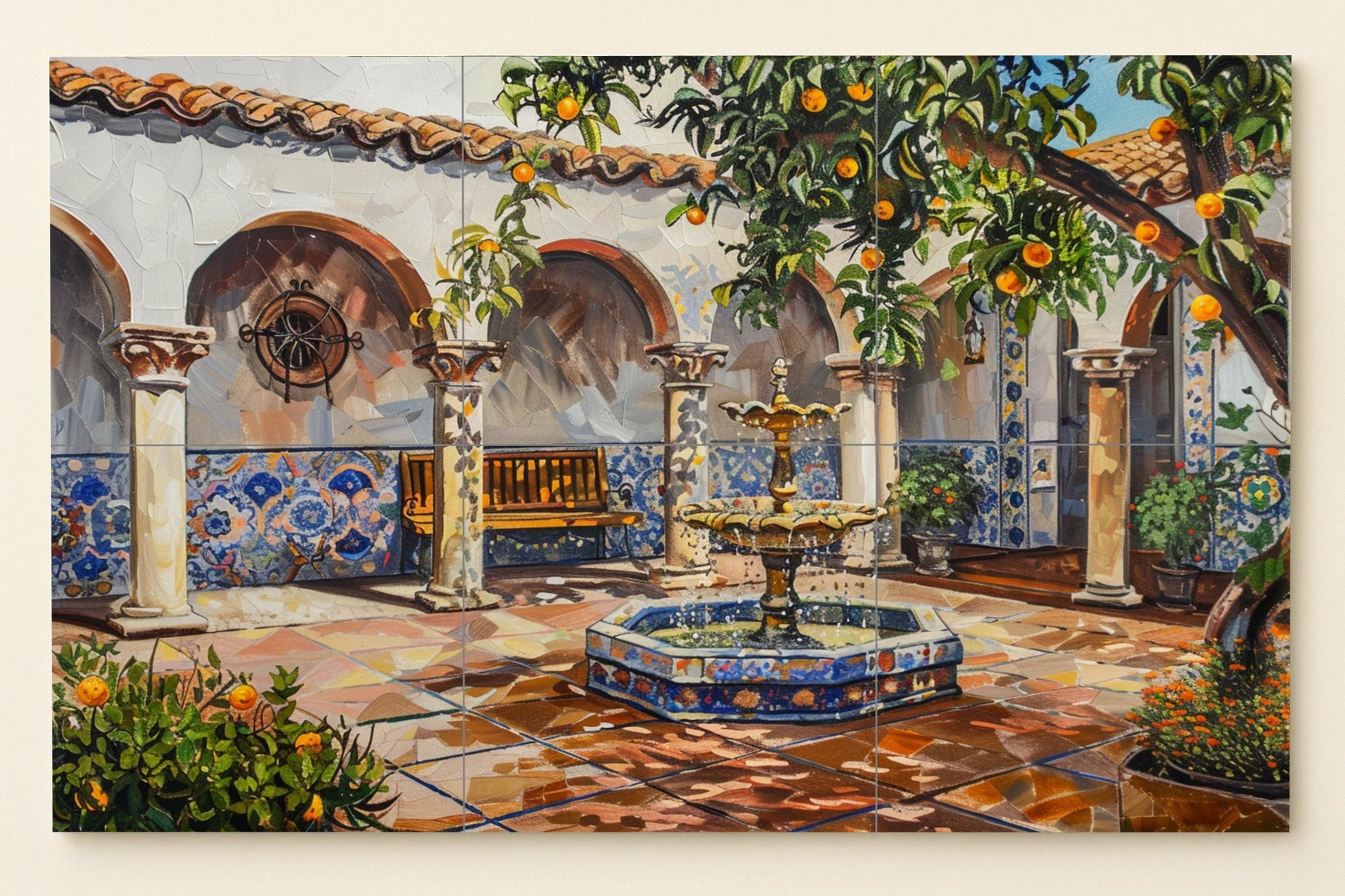 Murale in Piastrelle Cortile di claustro — Arte Naturale da Parete