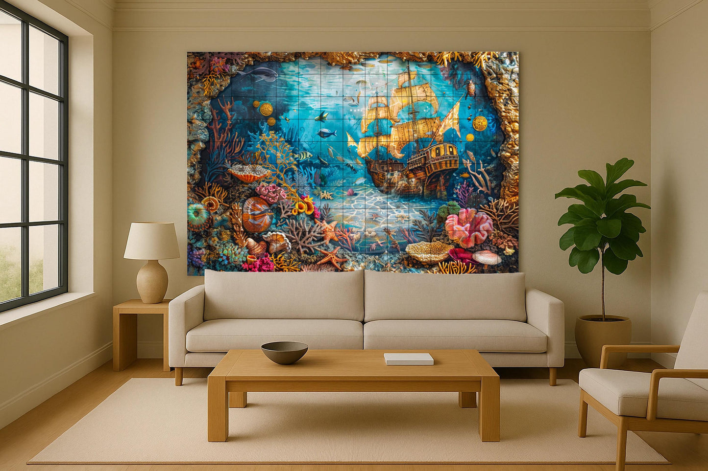 Boat hundido · Ceramic Wall Mural — Maritime Tile Art