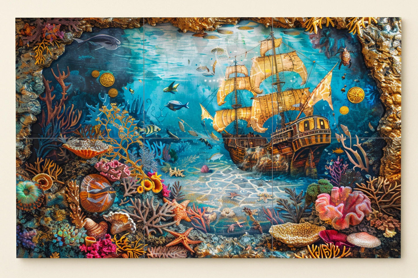 Boat hundido · Ceramic Wall Mural — Maritime Tile Art