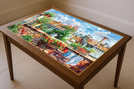 Ceramic Tile Mural: Mediterranean in azotea — Flowers & Landscape Art