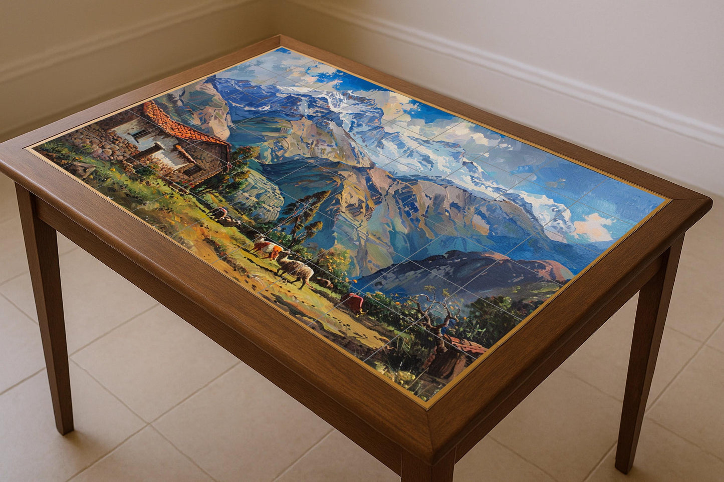 Ceramic Tile Mural: Valley andino — Rustic Farmhouse Art