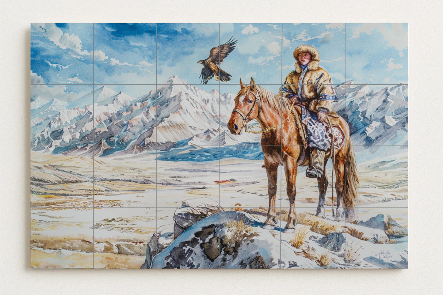 Jinete nómada — Botanical Landscape · Ceramic Tile Mural