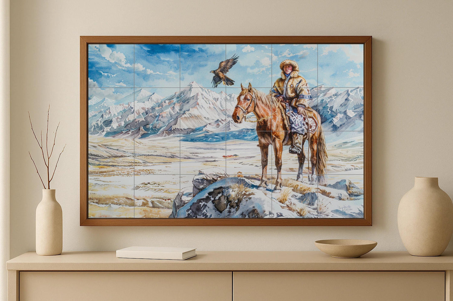 Jinete nómada — Botanical Landscape · Ceramic Tile Mural