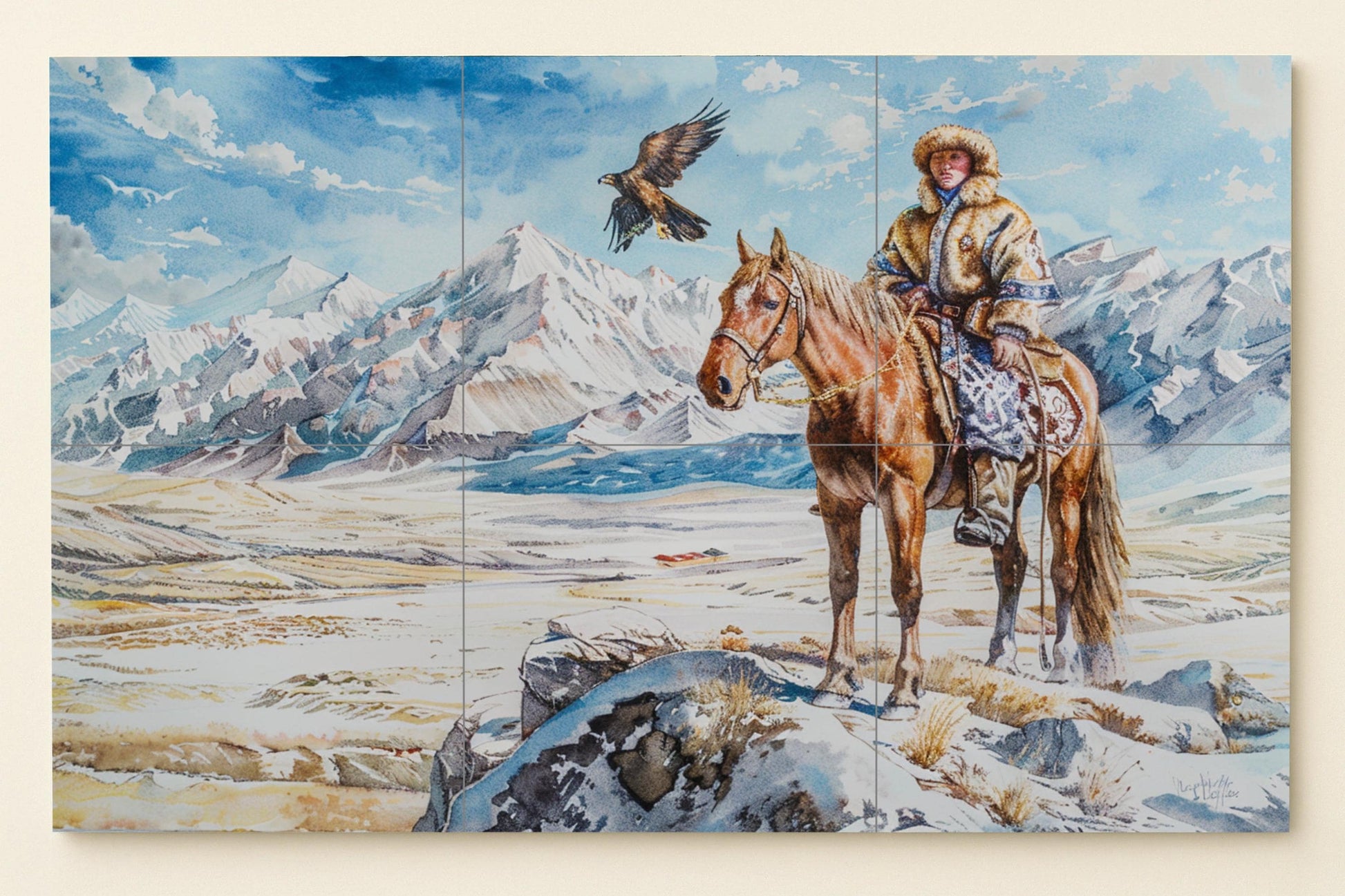 Jinete nómada — Botanical Landscape · Ceramic Tile Mural