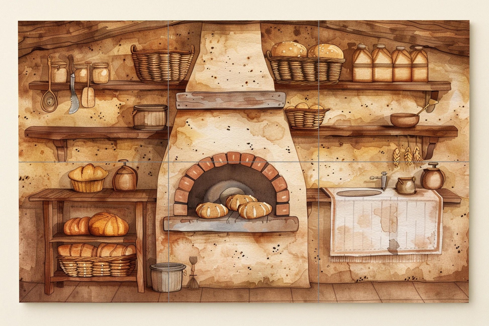 Fresque en Carrelage Horno de panadería — Cuisine de Campagne