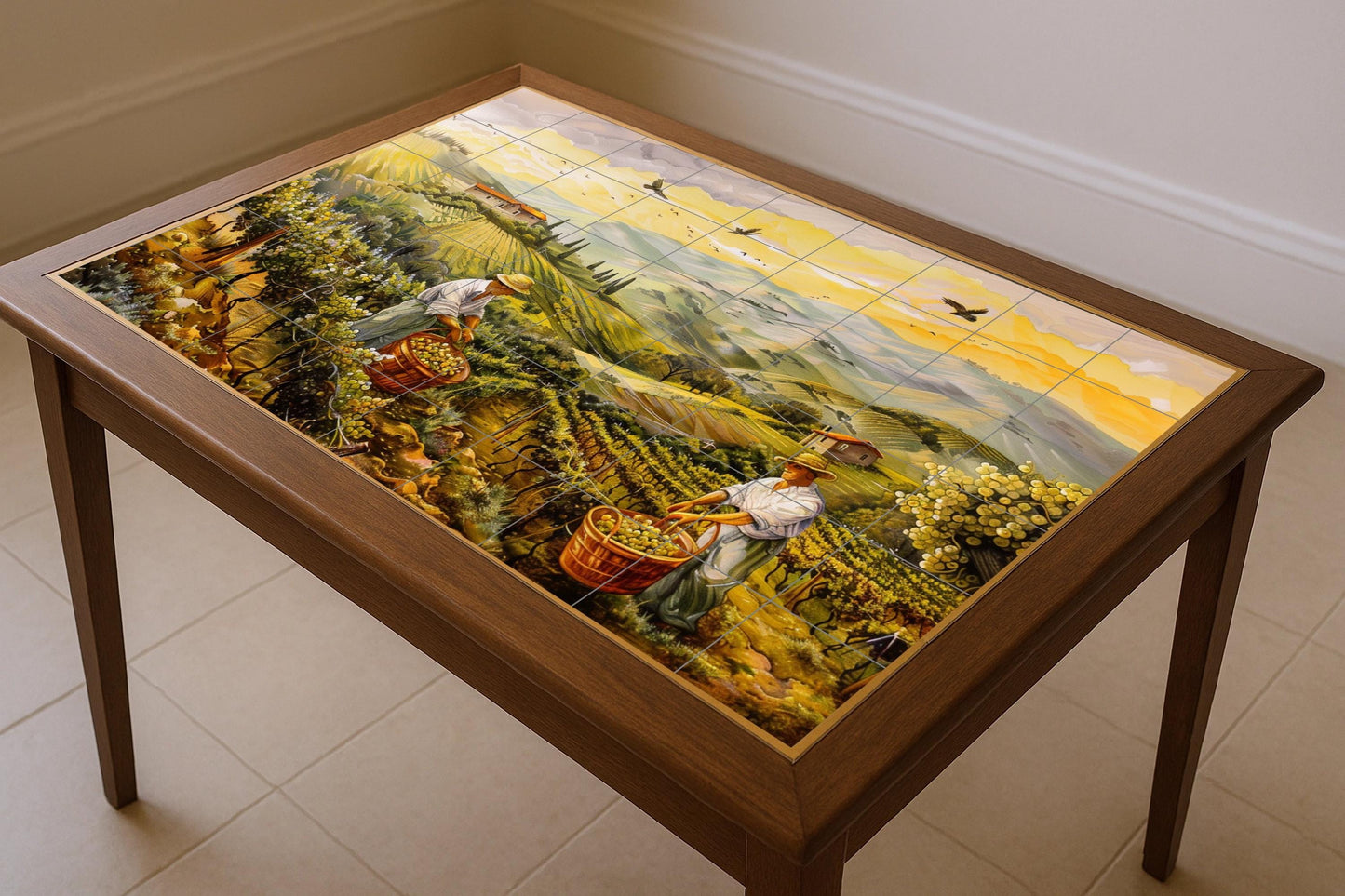 Ceramic Tile Mural: Vineyard — Kitchen & Country Scene