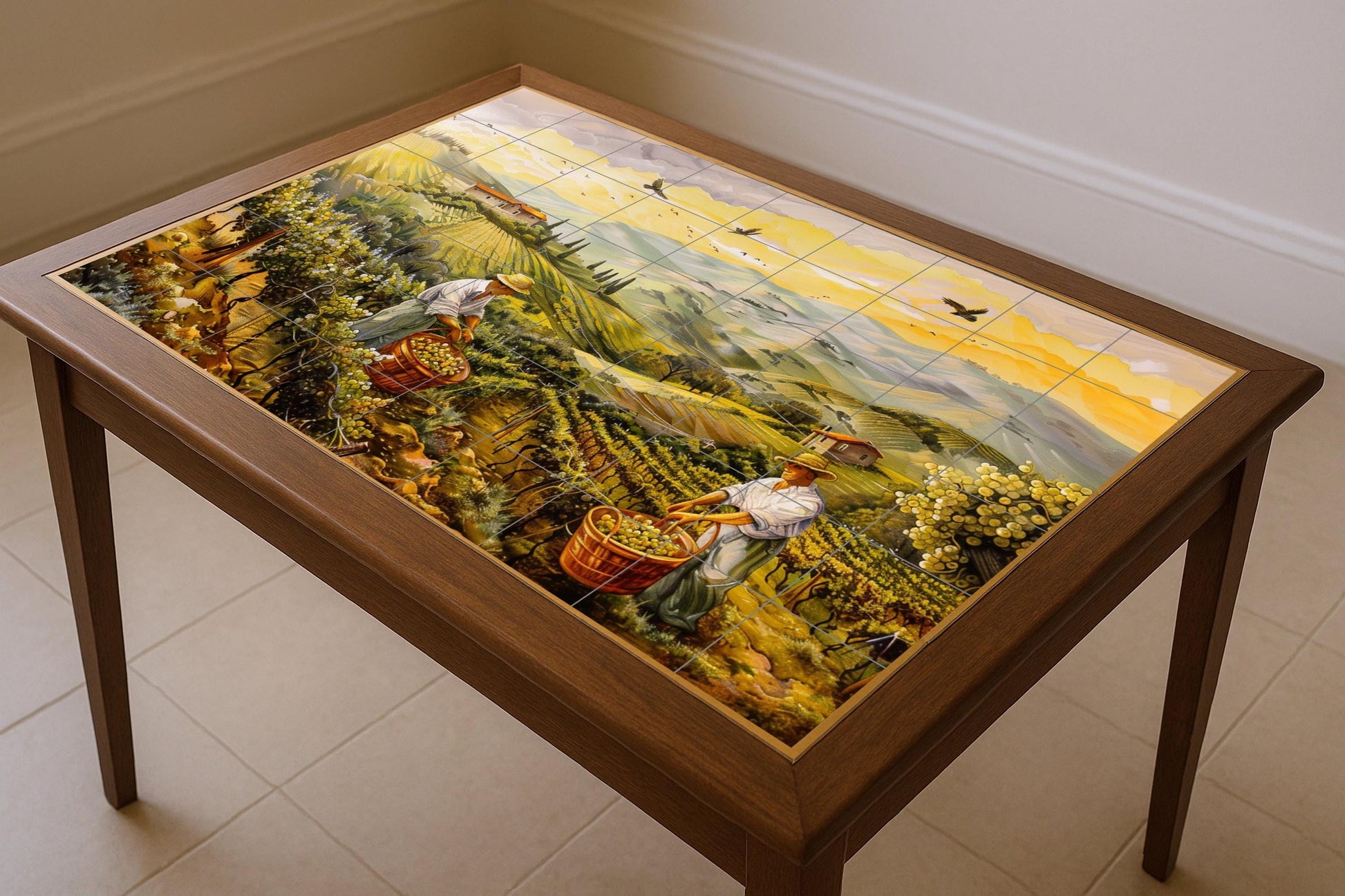 Ceramic Tile Mural: Vineyard — Kitchen & Country Scene