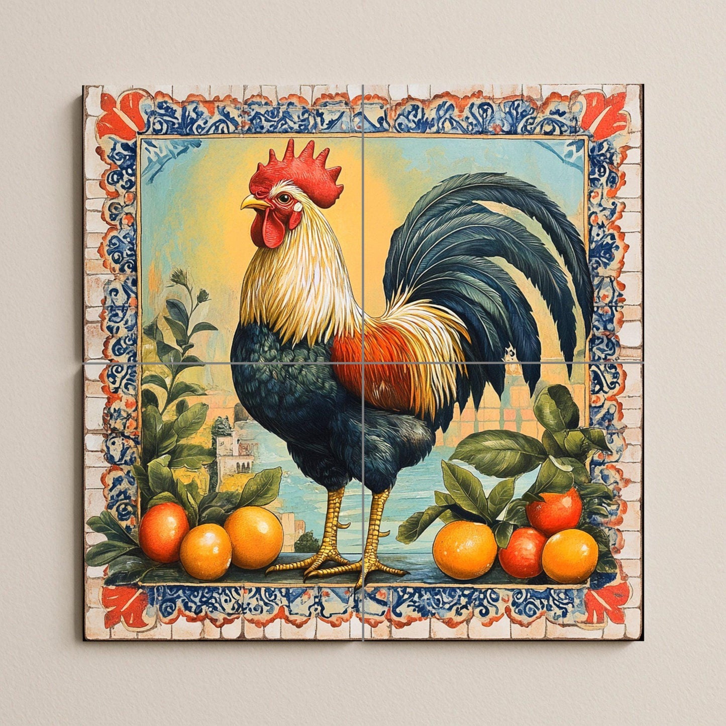 Matutino de Séville — Paysage Urbain en Carreaux, Art Mural en Céramique