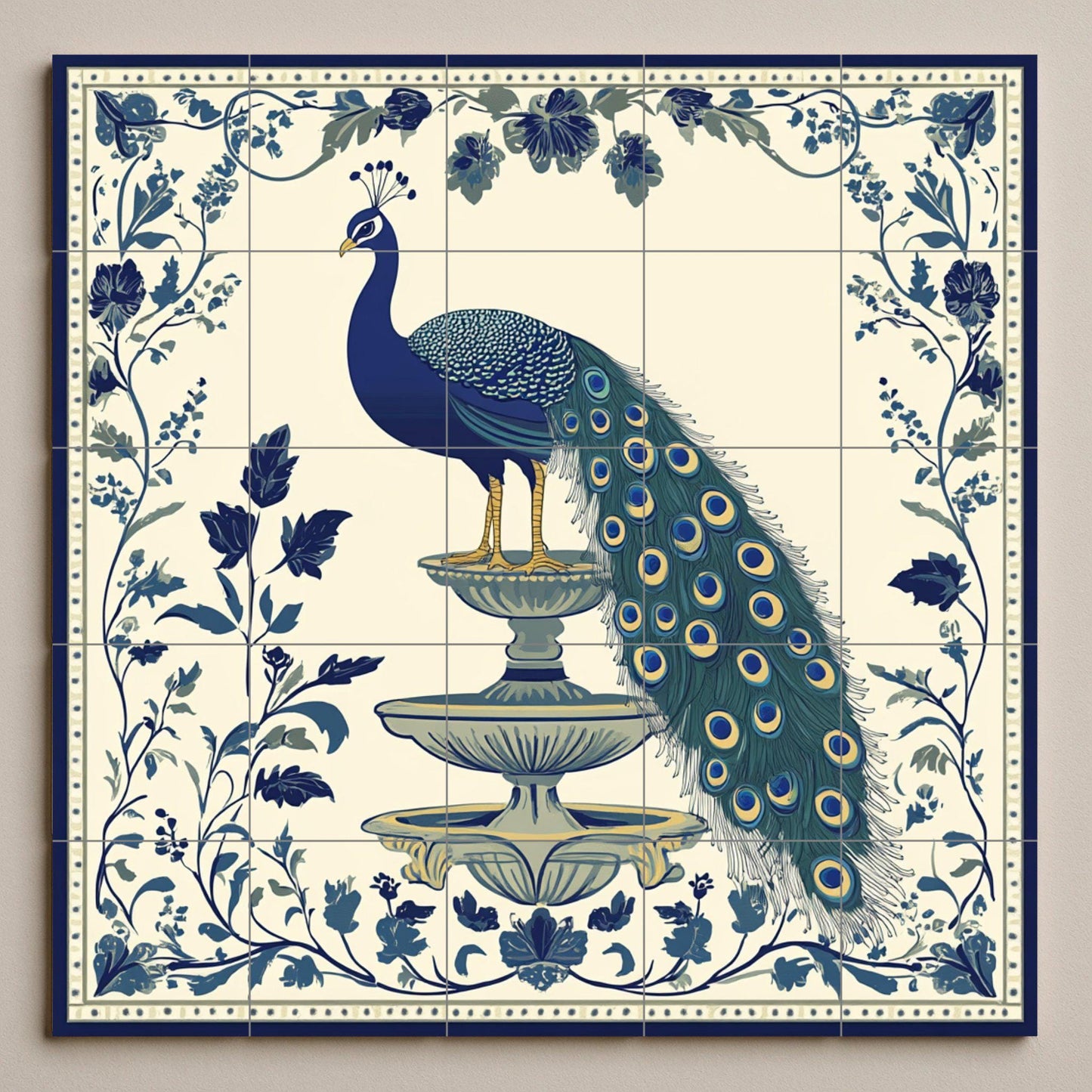 Peacock Imperial — Garden & Scenery Décor · Ceramic Tile Mural