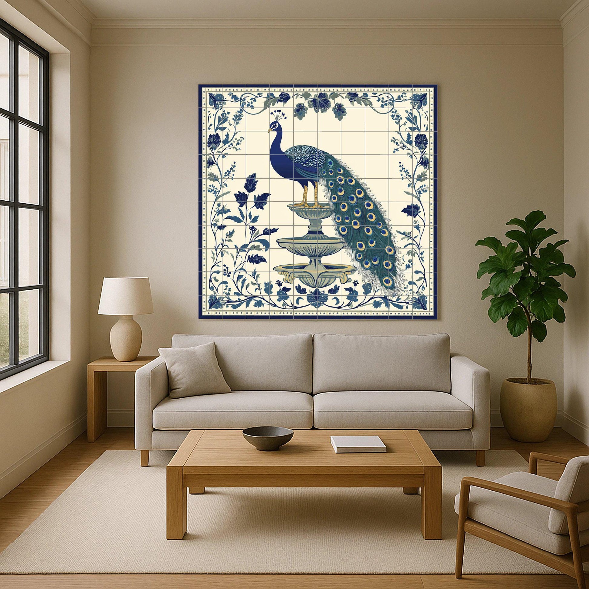 Peacock Imperial — Garden & Scenery Décor · Ceramic Tile Mural