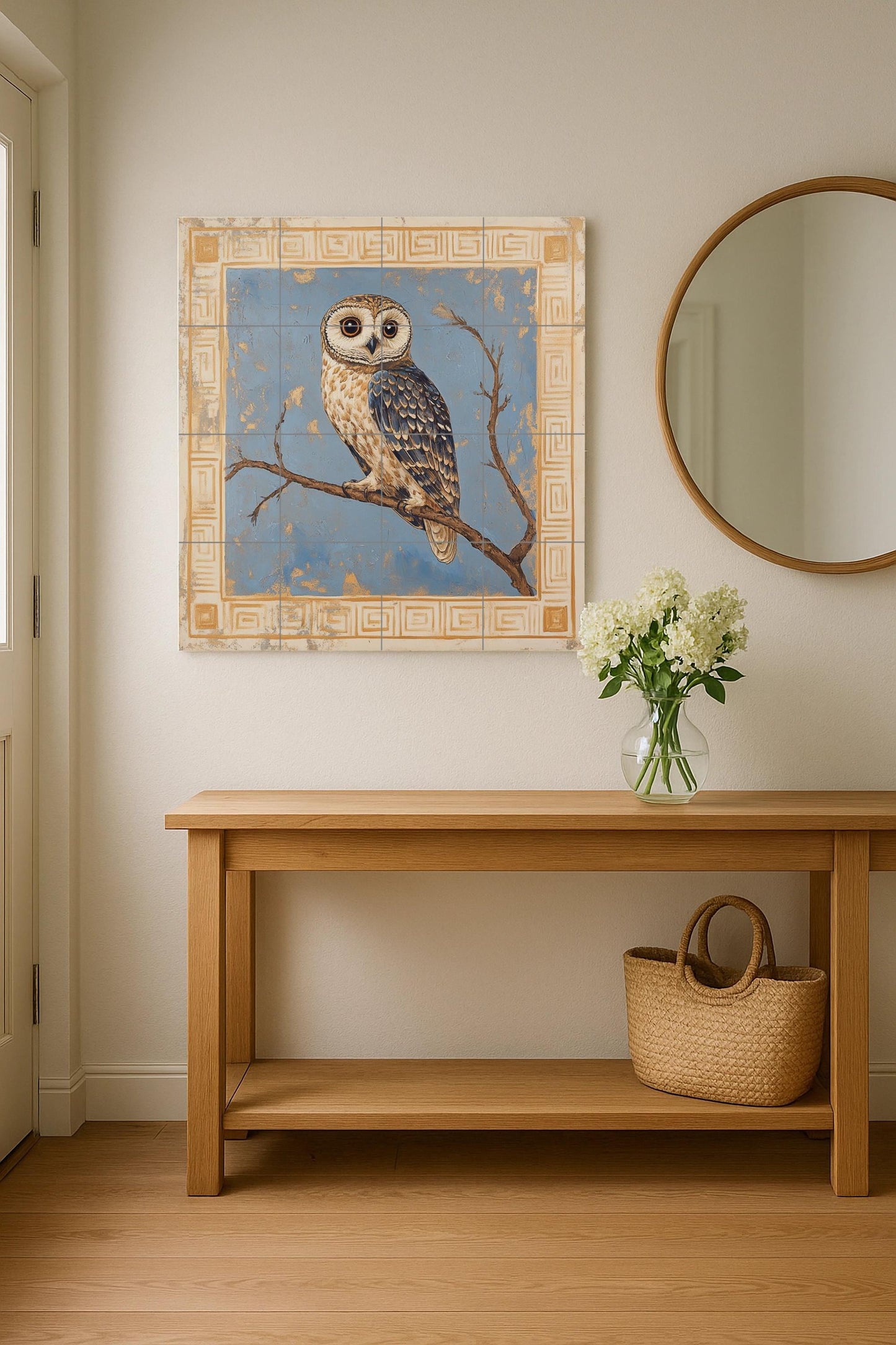 Eule ateniense · Keramik-Wandbild — Vogel- & Tier-Wandbild