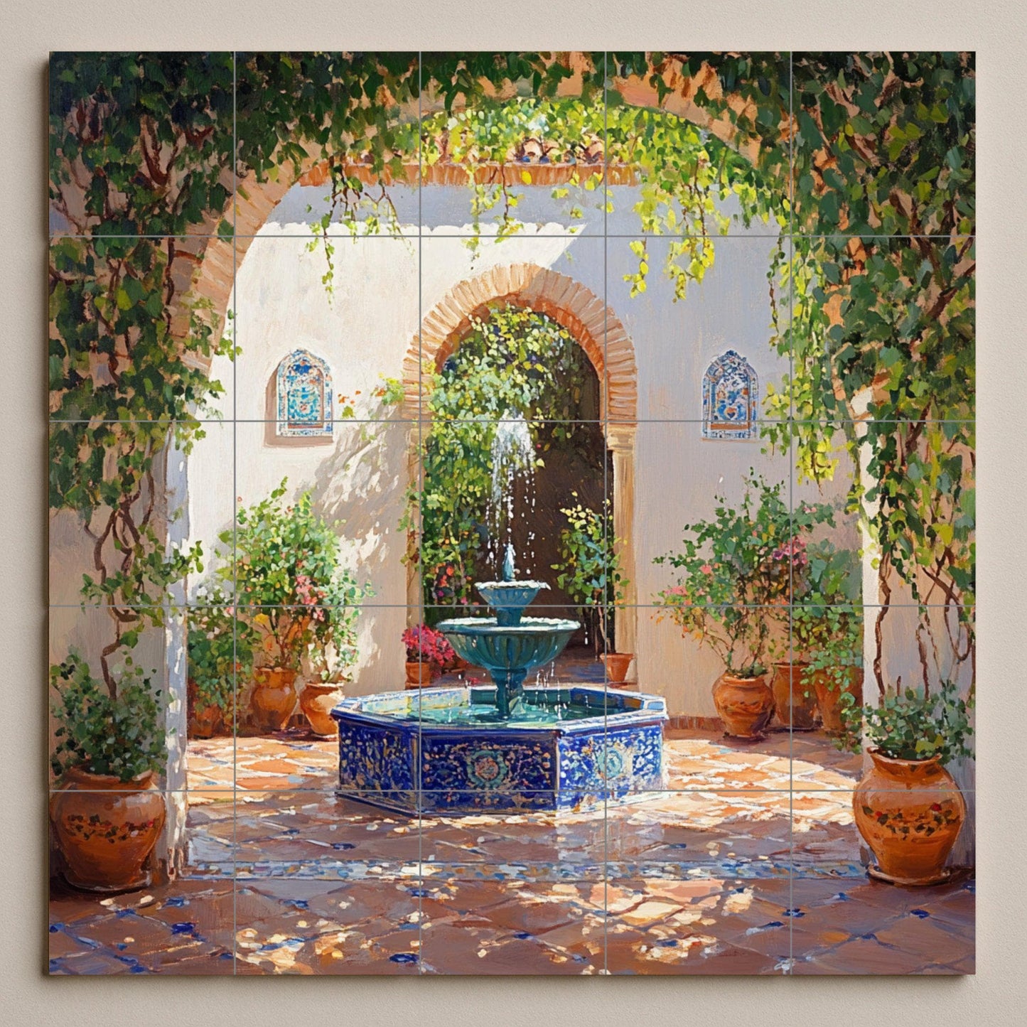 Un Cortile Andaluso — Murale in Piastrelle di Ceramica · Decoro Nautico