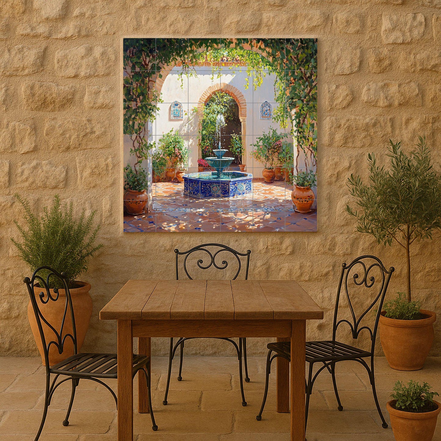 Un Cortile Andaluso — Murale in Piastrelle di Ceramica · Decoro Nautico