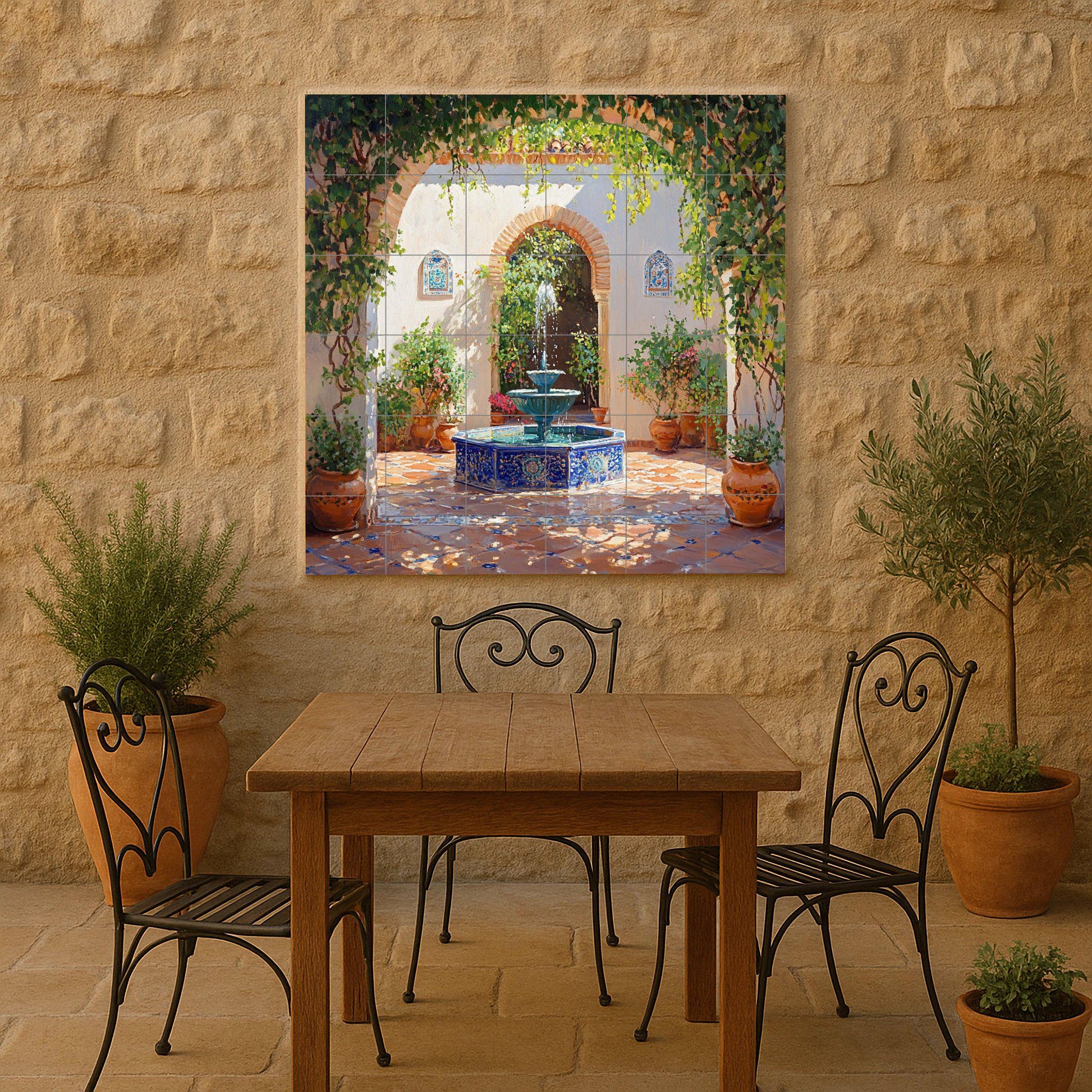 Un Cortile Andaluso — Murale in Piastrelle di Ceramica · Decoro Nautico