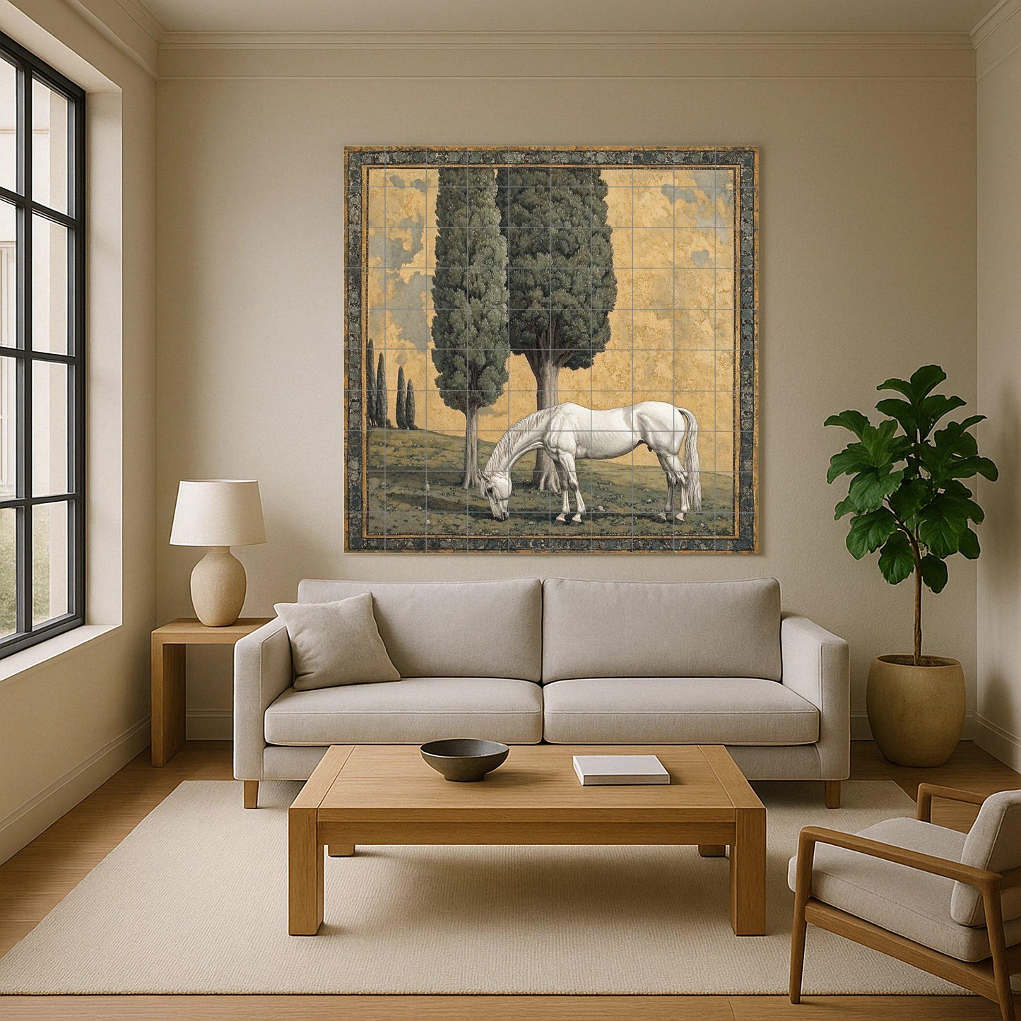 Ceramic Tile Mural: "Grace Pastoral — Bird & Beast Mural