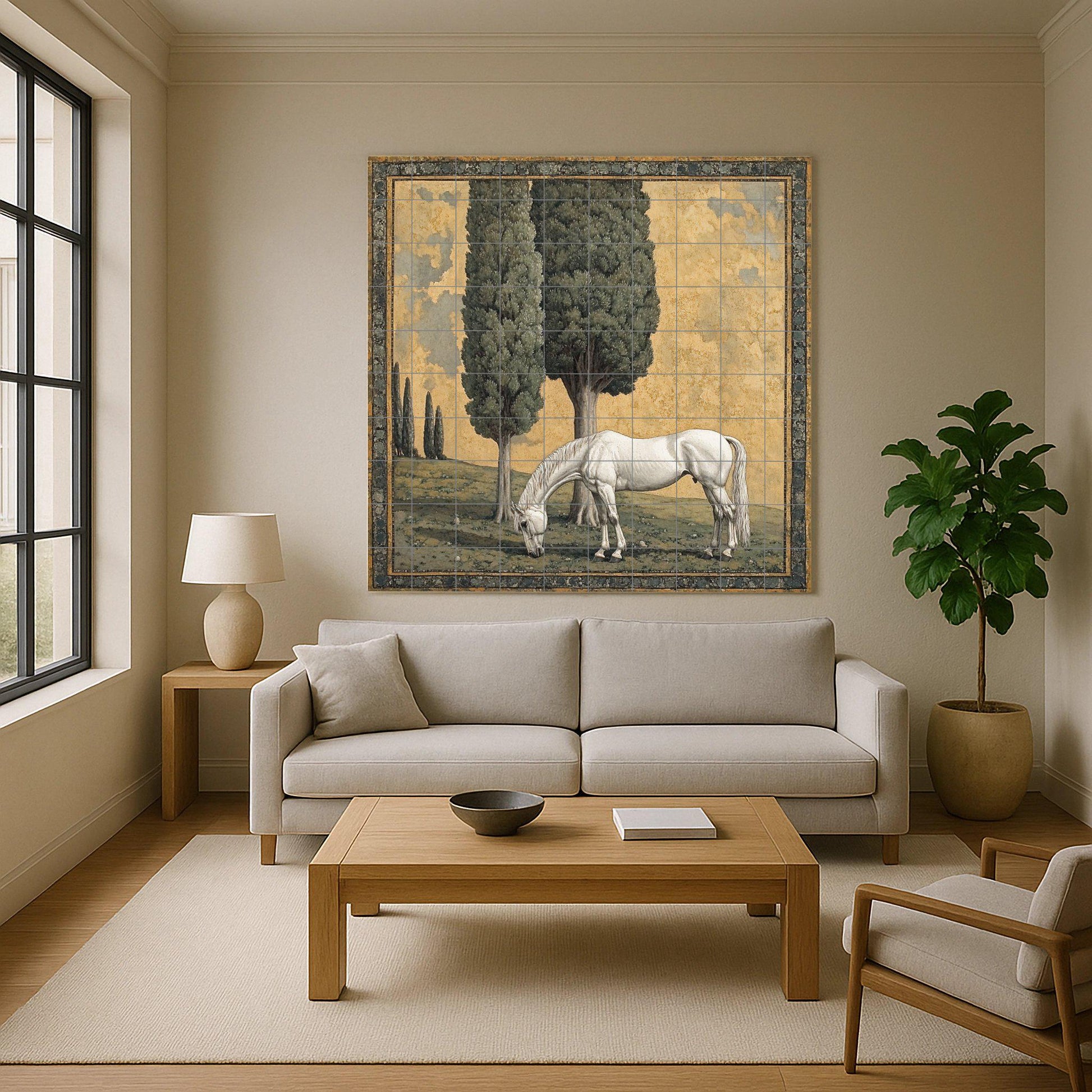 Ceramic Tile Mural: "Grace Pastoral — Bird & Beast Mural
