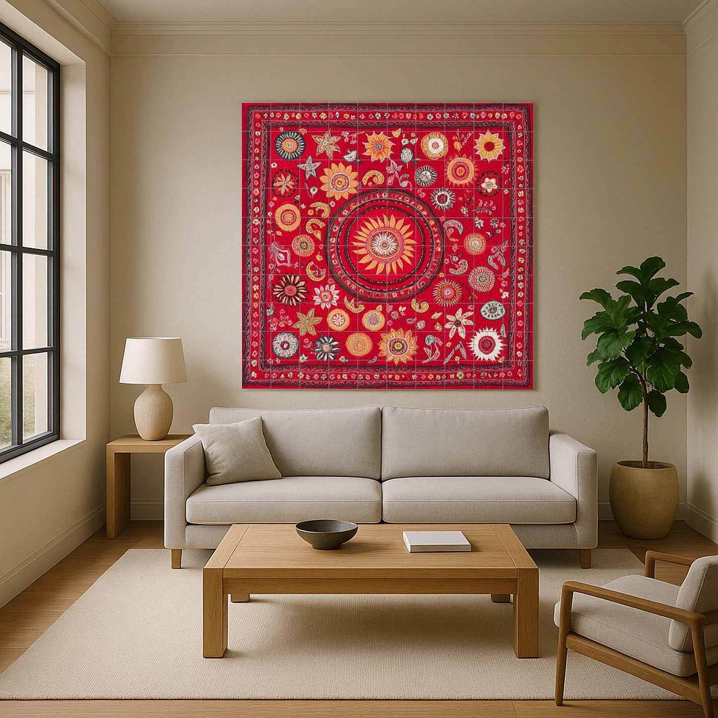 Cerámica · Ceramic Wall Mural — Flowers & Landscape Art