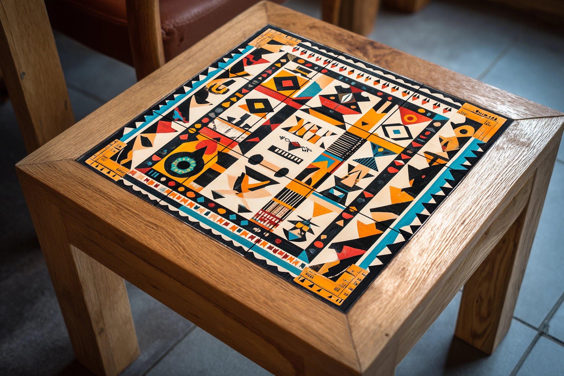Ceramic Tile Mural: Indígena brasileño — Folk & Ornamental Art