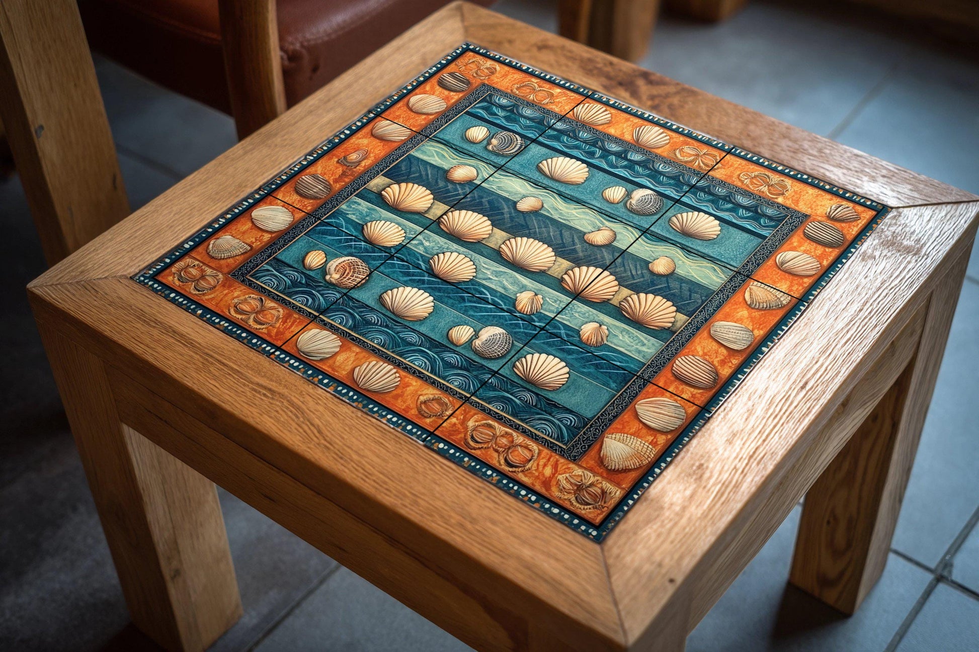 Conchas marinas — Küstenszene, Wandkunst aus Keramikfliesen