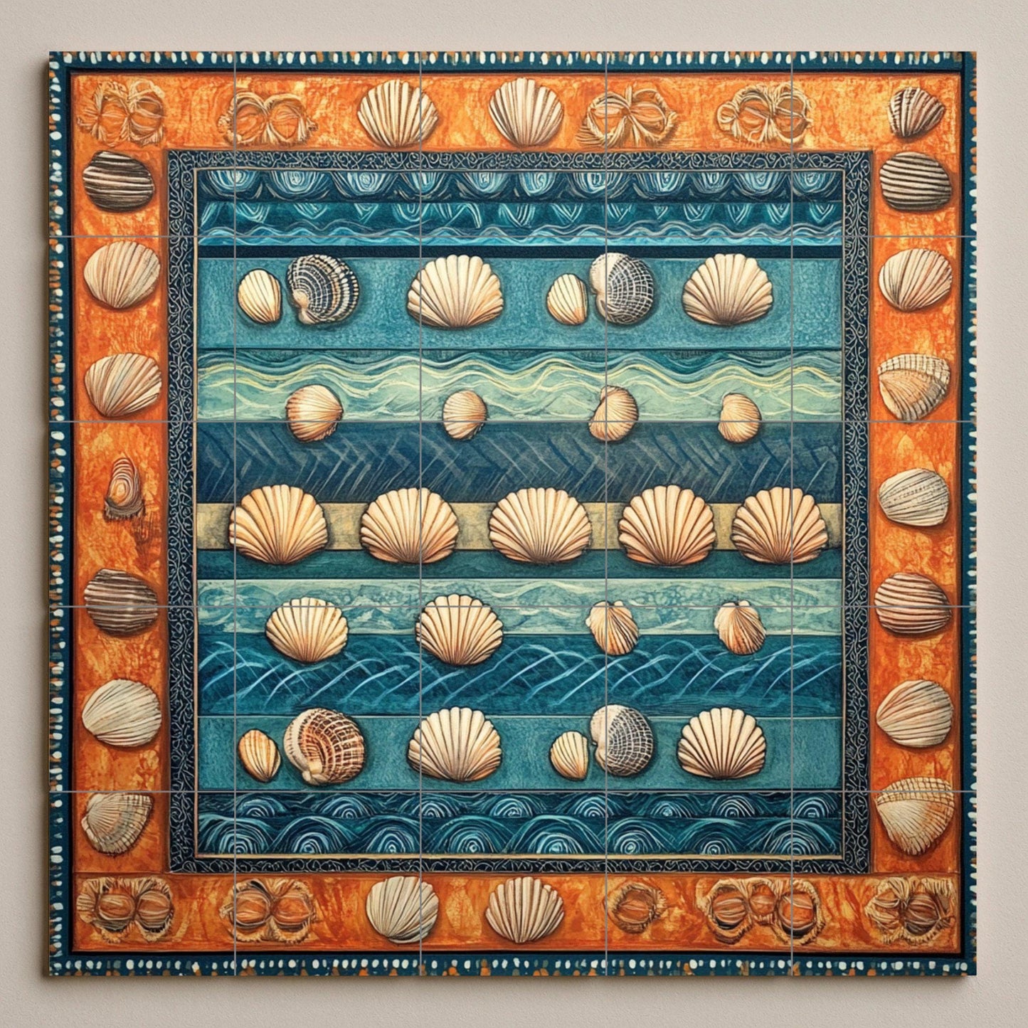 Conchas marinas — Küstenszene, Wandkunst aus Keramikfliesen
