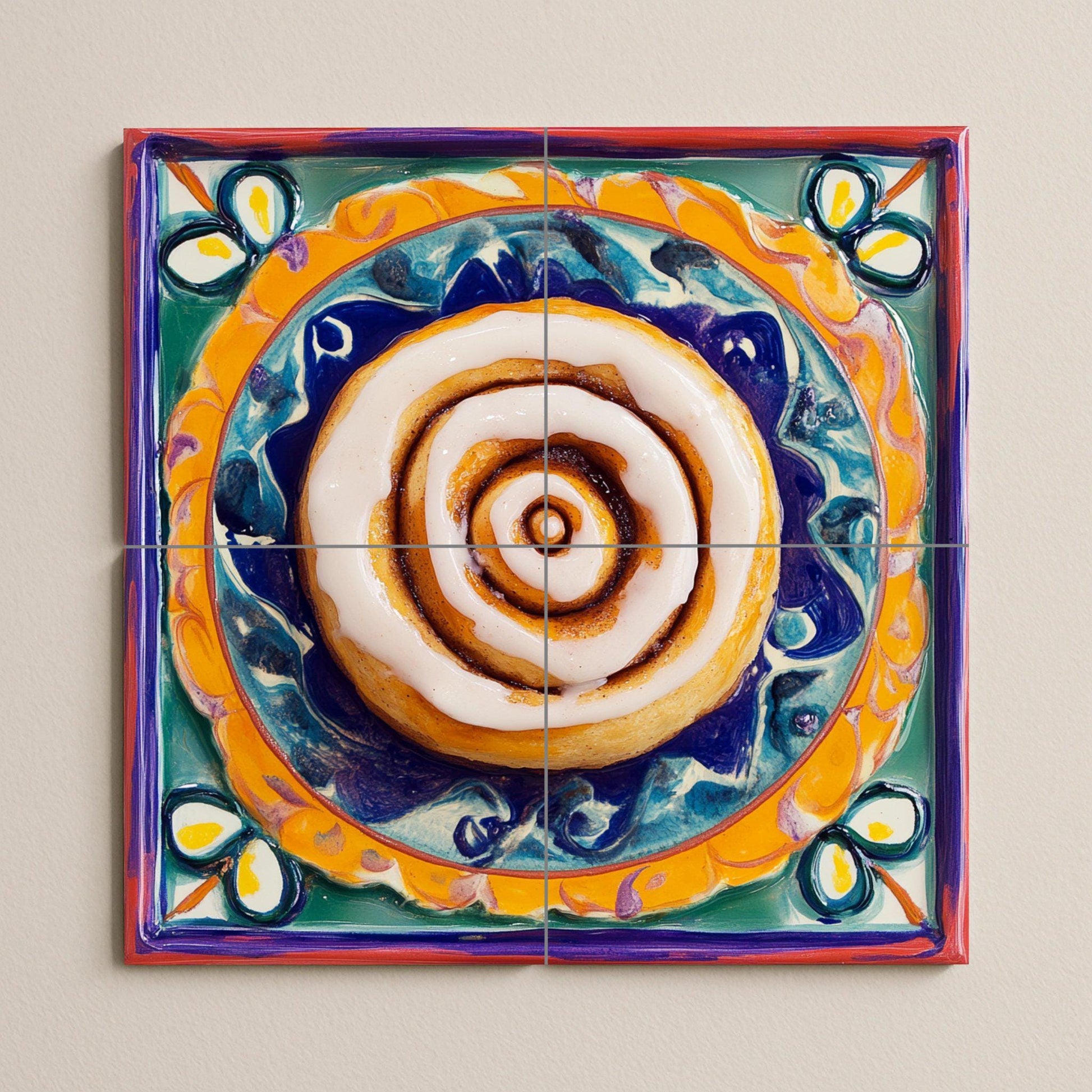 Rollos de canela · Fresque Céramique — Décor Mural Culinaire
