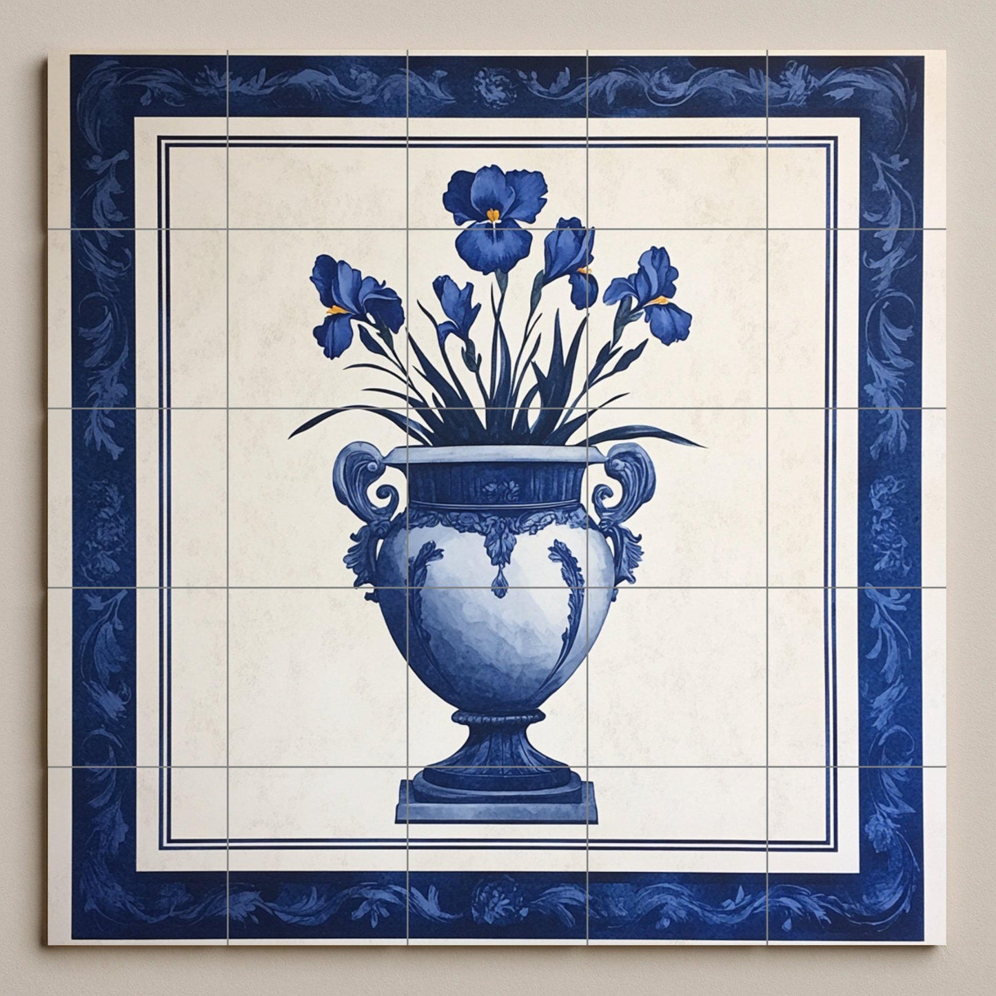 Blue Iris — Garden & Scenery Décor · Ceramic Tile Mural
