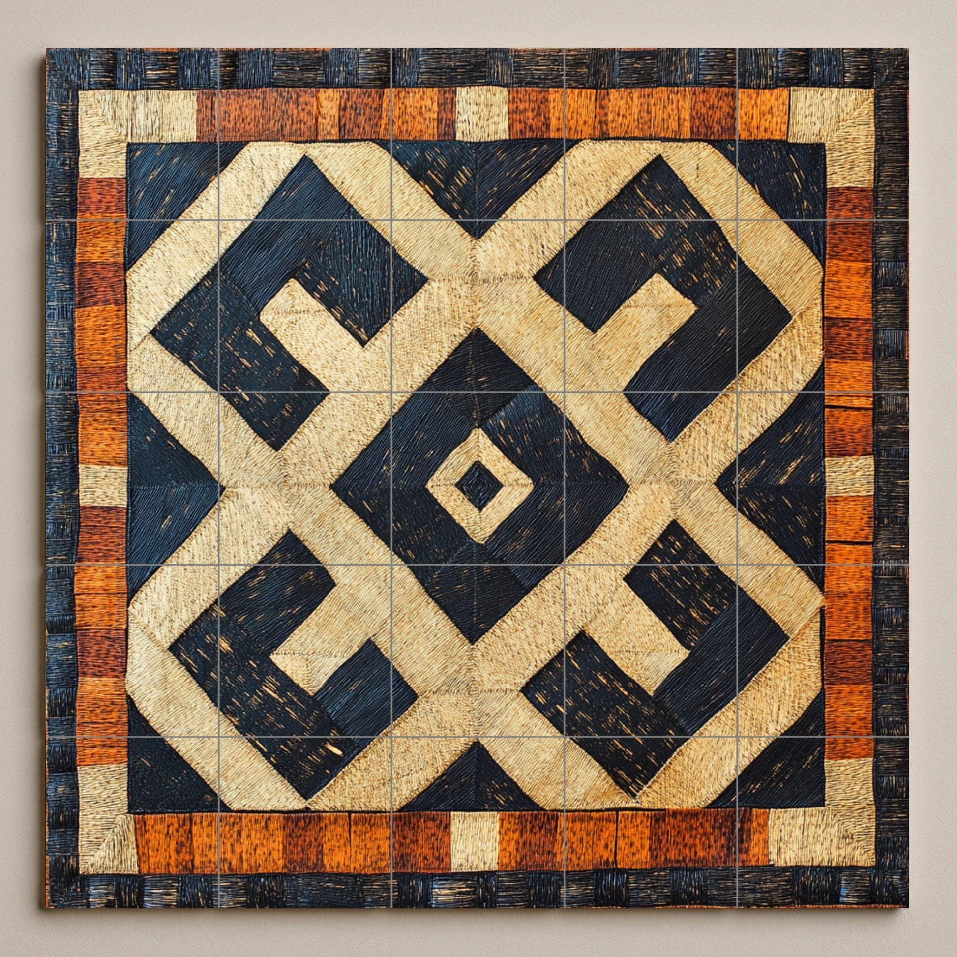 Kuba congoleño · Fresque Céramique — Fresque à Motifs Décoratifs