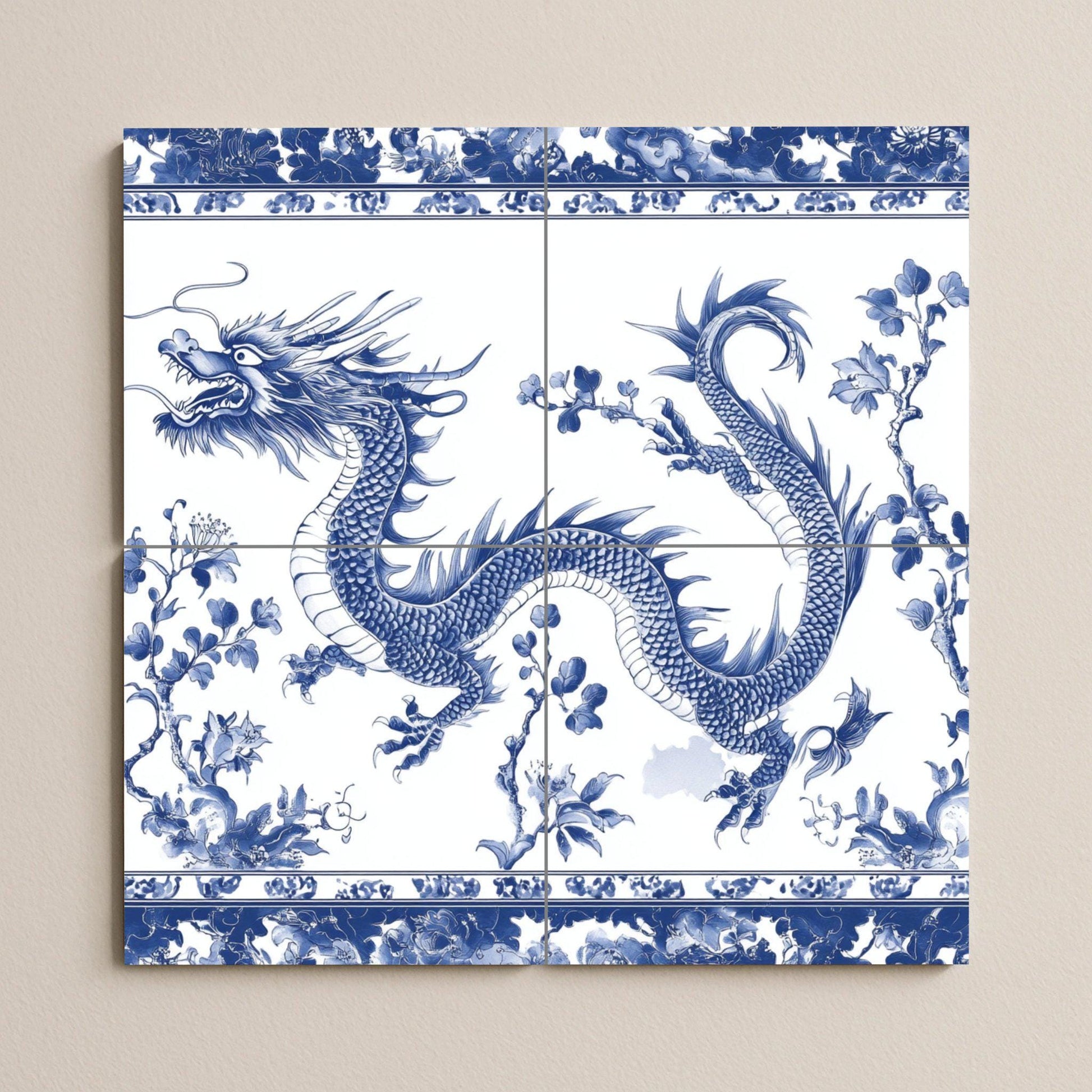Dragon Blue chino — Legends & Epic Art · Tile Wall Art