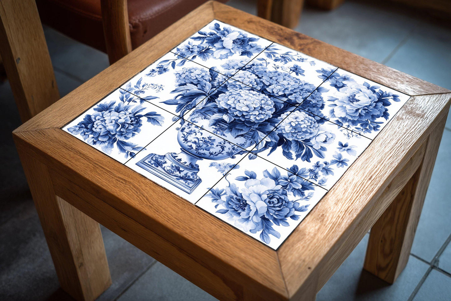 Cerámica Delft Blue — Botanical Landscape · Tile Wall Art