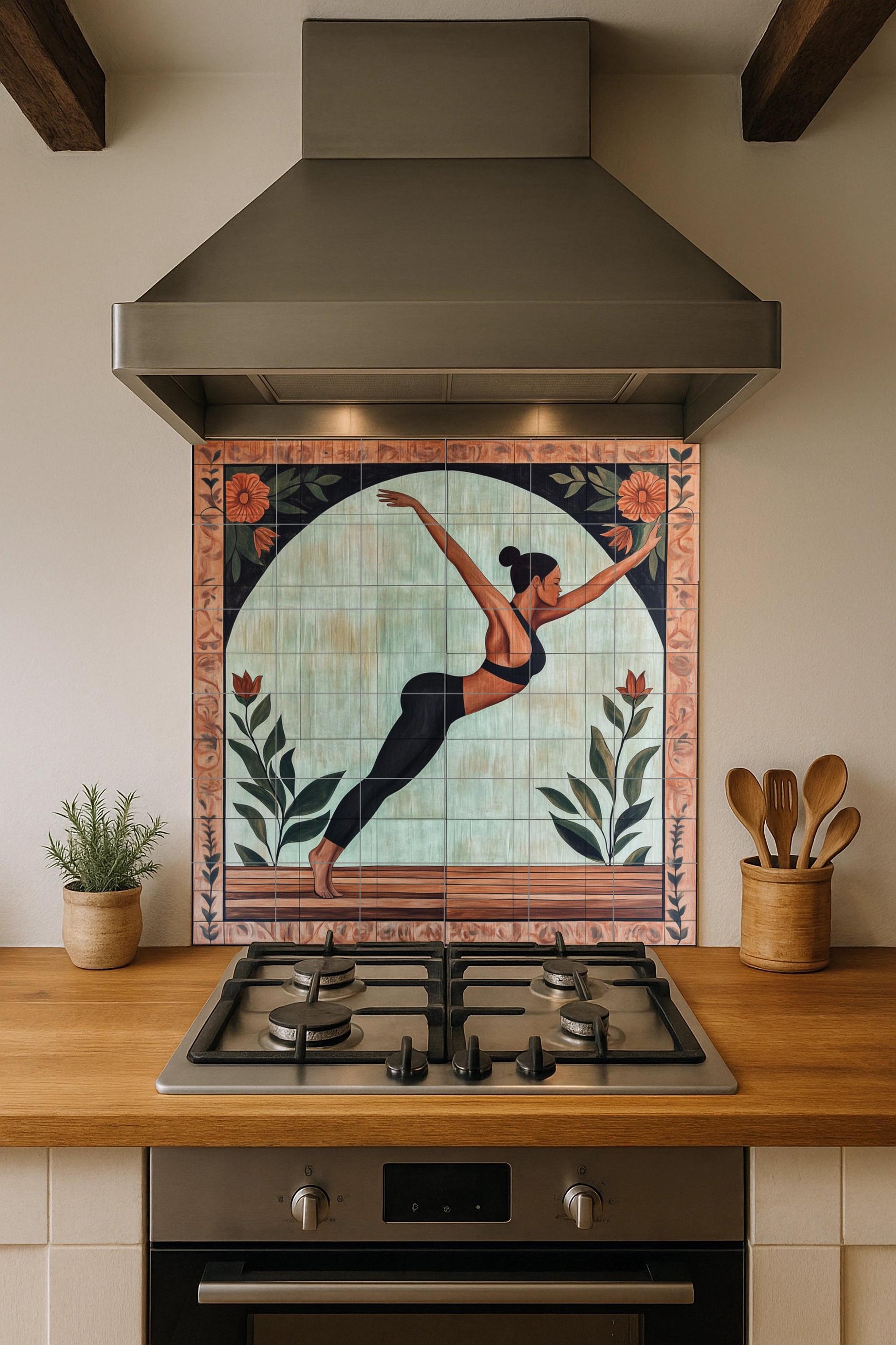 Yoga · Ceramic Wall Mural — Botanical Landscape
