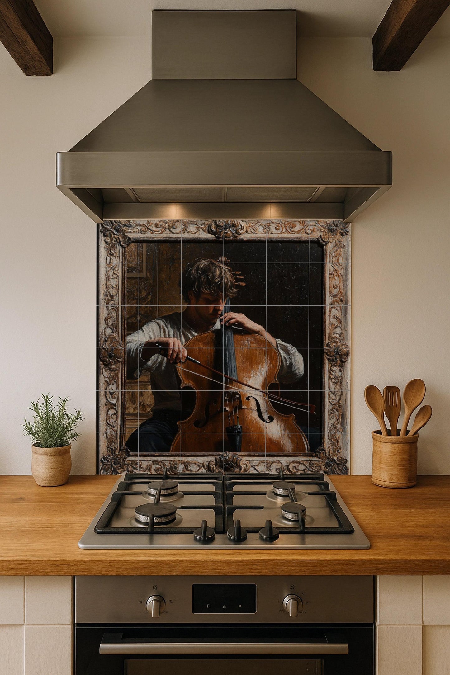 Música Klassisch — Fliesen-Wandbild aus Keramik · Dekoratives Muster-Wandbild