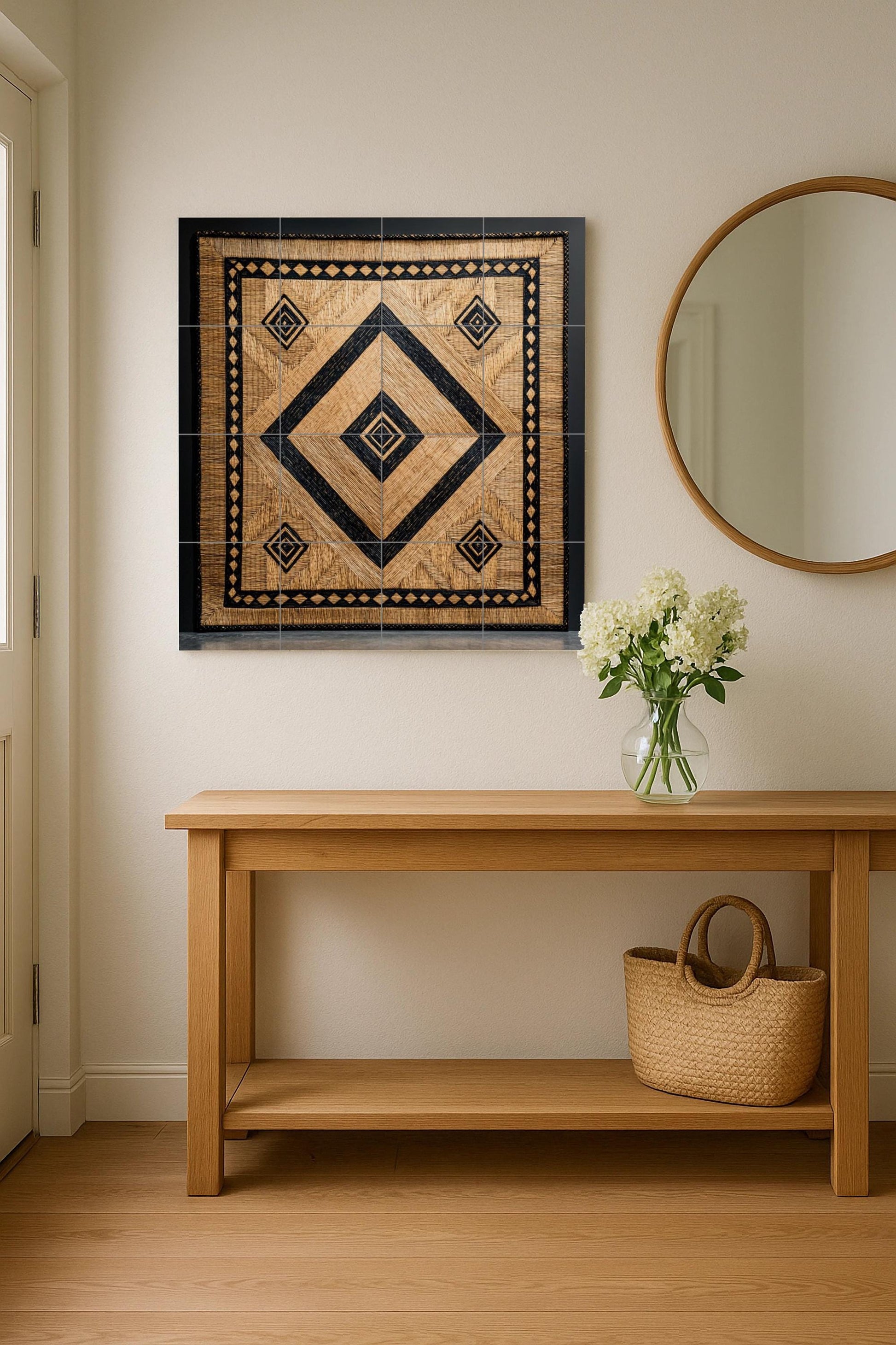 Cerámica Tropical balinés — Ornamental Wall Panel · Tile Wall Art