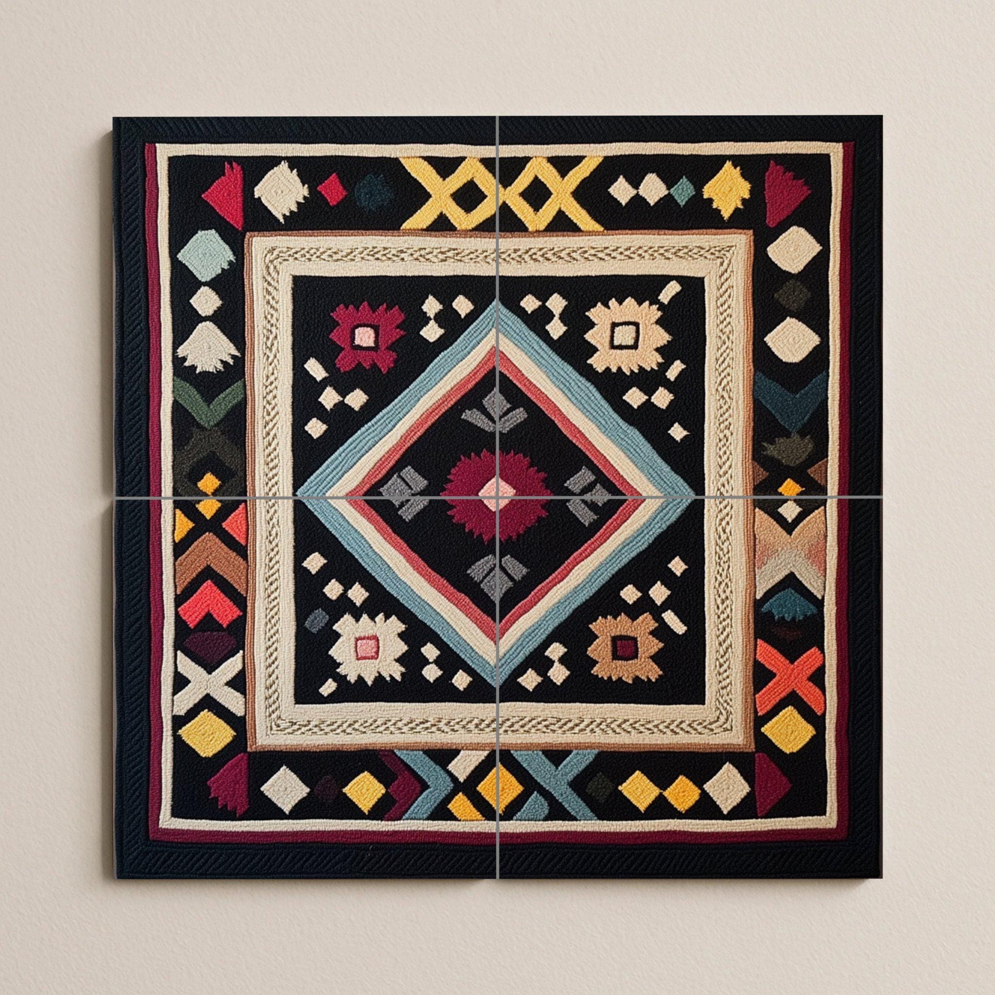 Alfombra finlandesa Ryijy — Fresque Murale en Carreaux de Céramique · Décor de Légende Antique