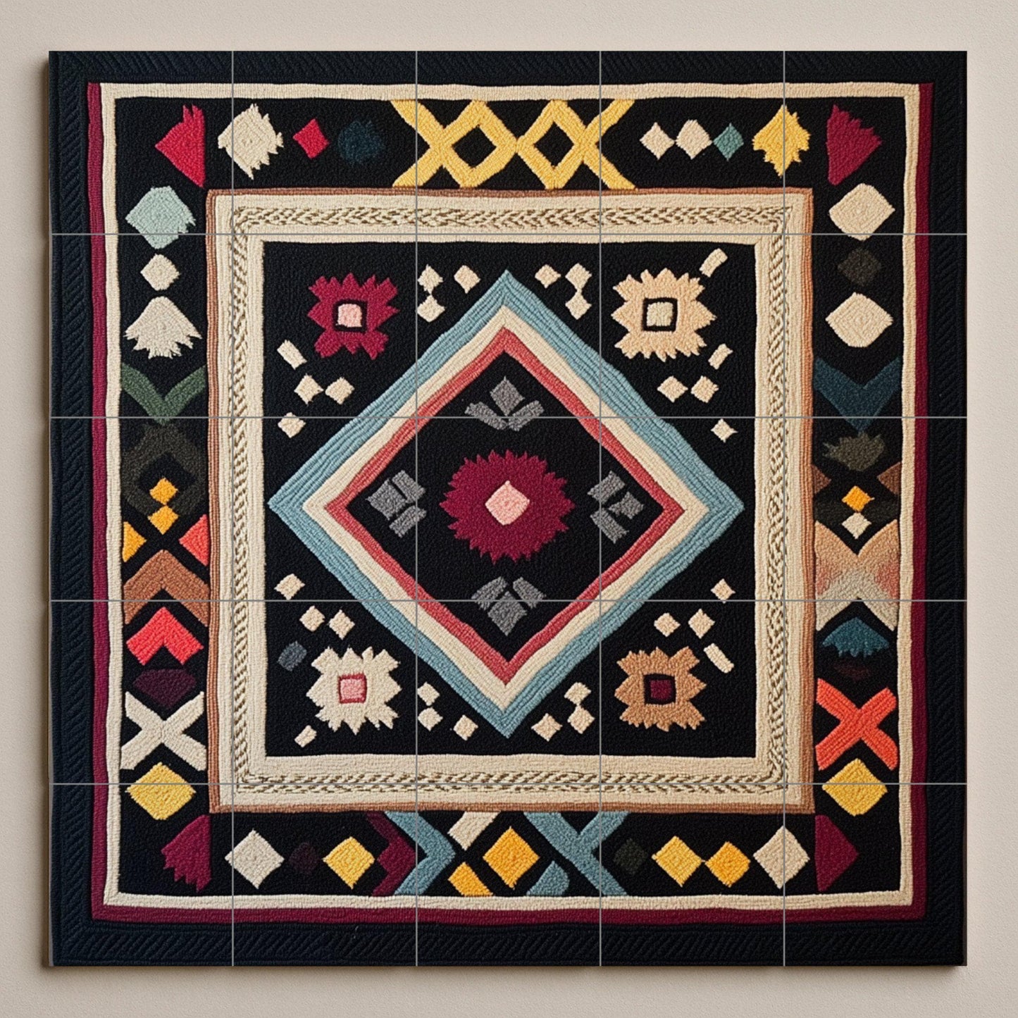 Alfombra finlandesa Ryijy — Fresque Murale en Carreaux de Céramique · Décor de Légende Antique
