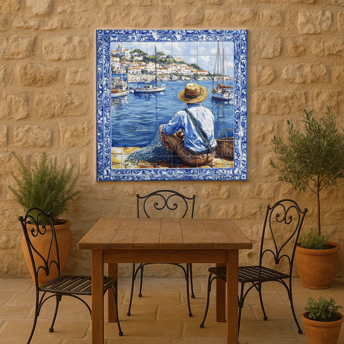 Küste adriática von Croacia — Wahrzeichen-Wandbild, Wandkunst aus Keramikfliesen
