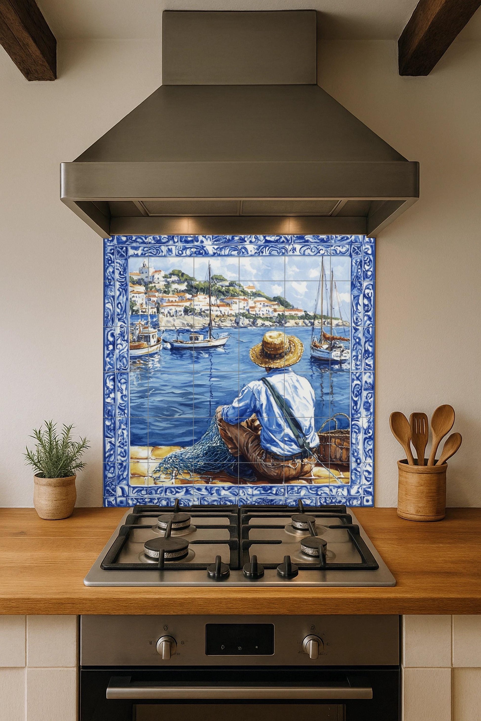 Küste adriática von Croacia — Wahrzeichen-Wandbild, Wandkunst aus Keramikfliesen