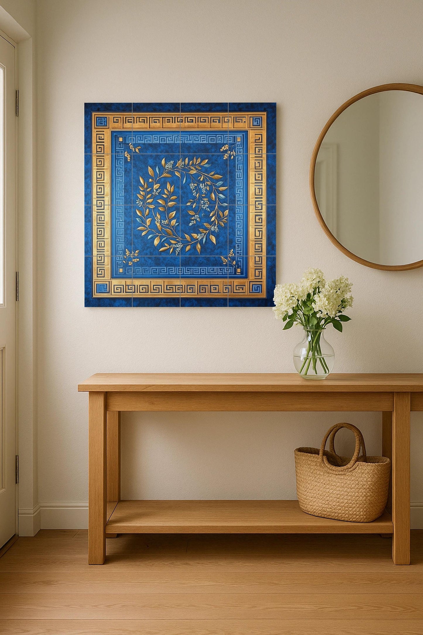 Cerámica Blau cobalto und Gold — Fliesen-Wandbild aus Keramik · Volkskunst & Ornament