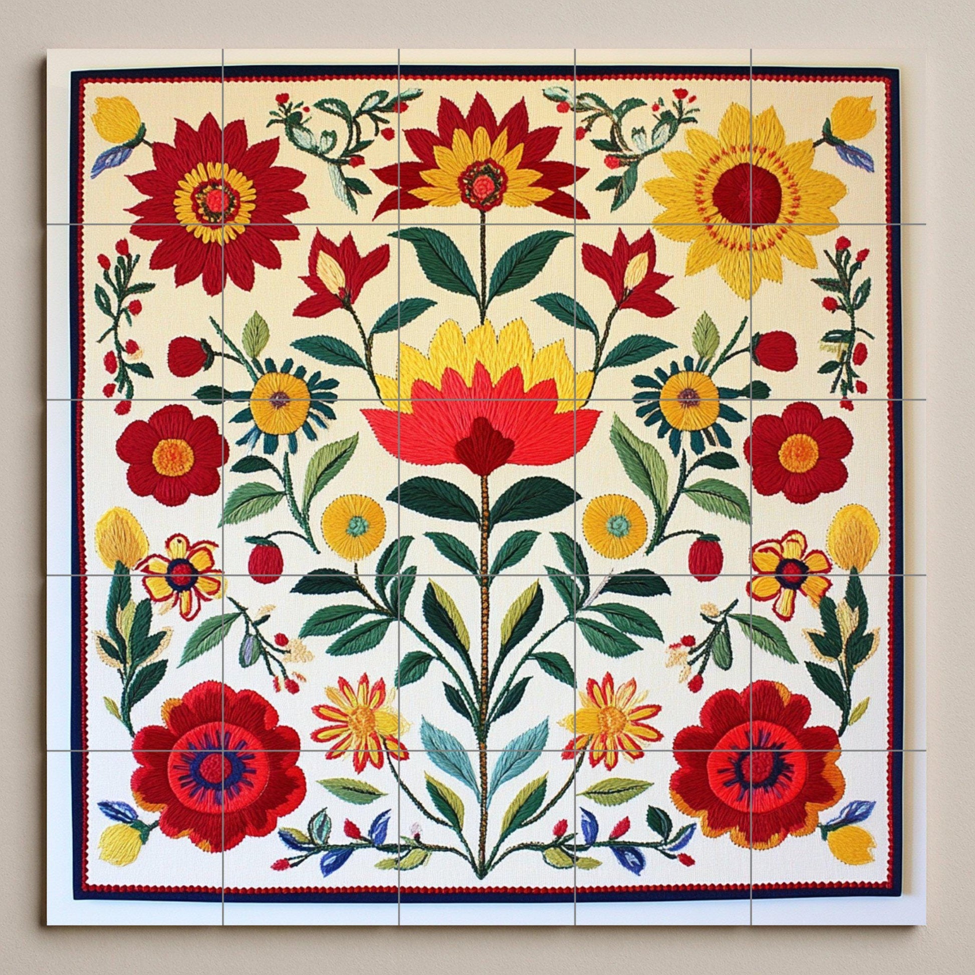 Folclórico húngaro · Ceramic Wall Mural — Garden & Scenery Décor