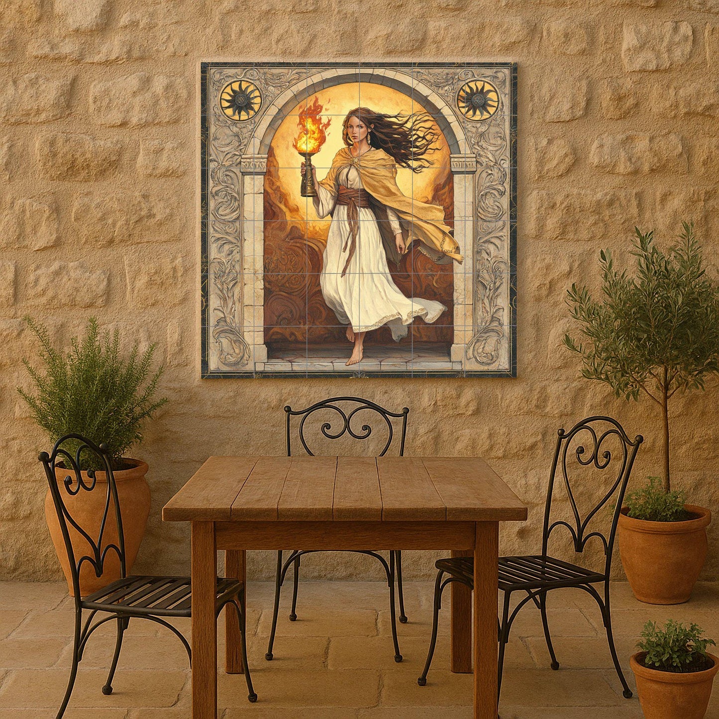 Fresque en Carrelage Classique — Scène Mythologique