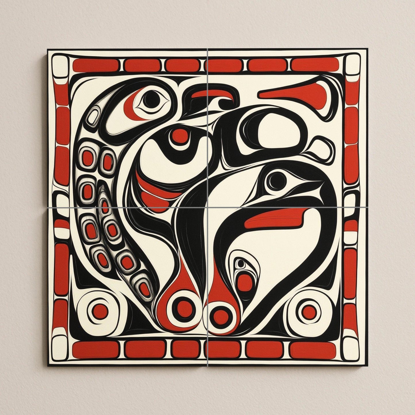 Inspiración inuit — Fresque Murale en Carreaux de Céramique · Fresque à Motifs Décoratifs
