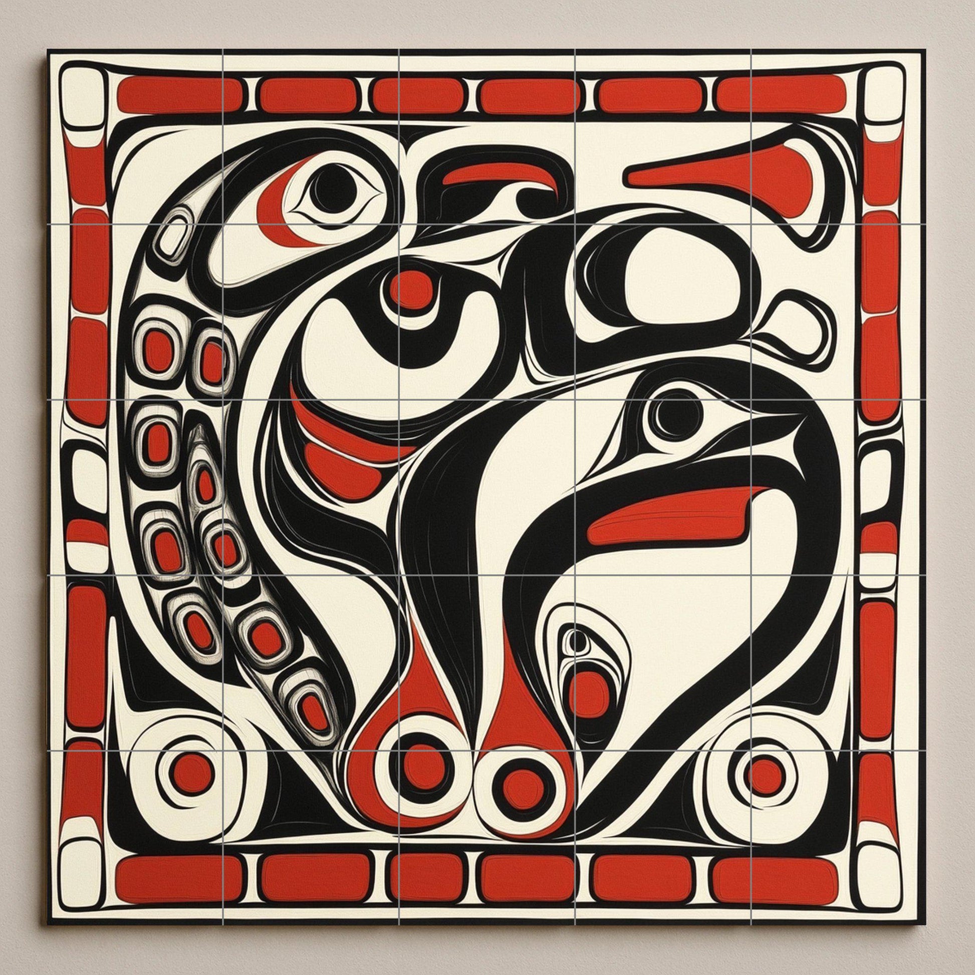 Inspiración inuit — Fresque Murale en Carreaux de Céramique · Fresque à Motifs Décoratifs
