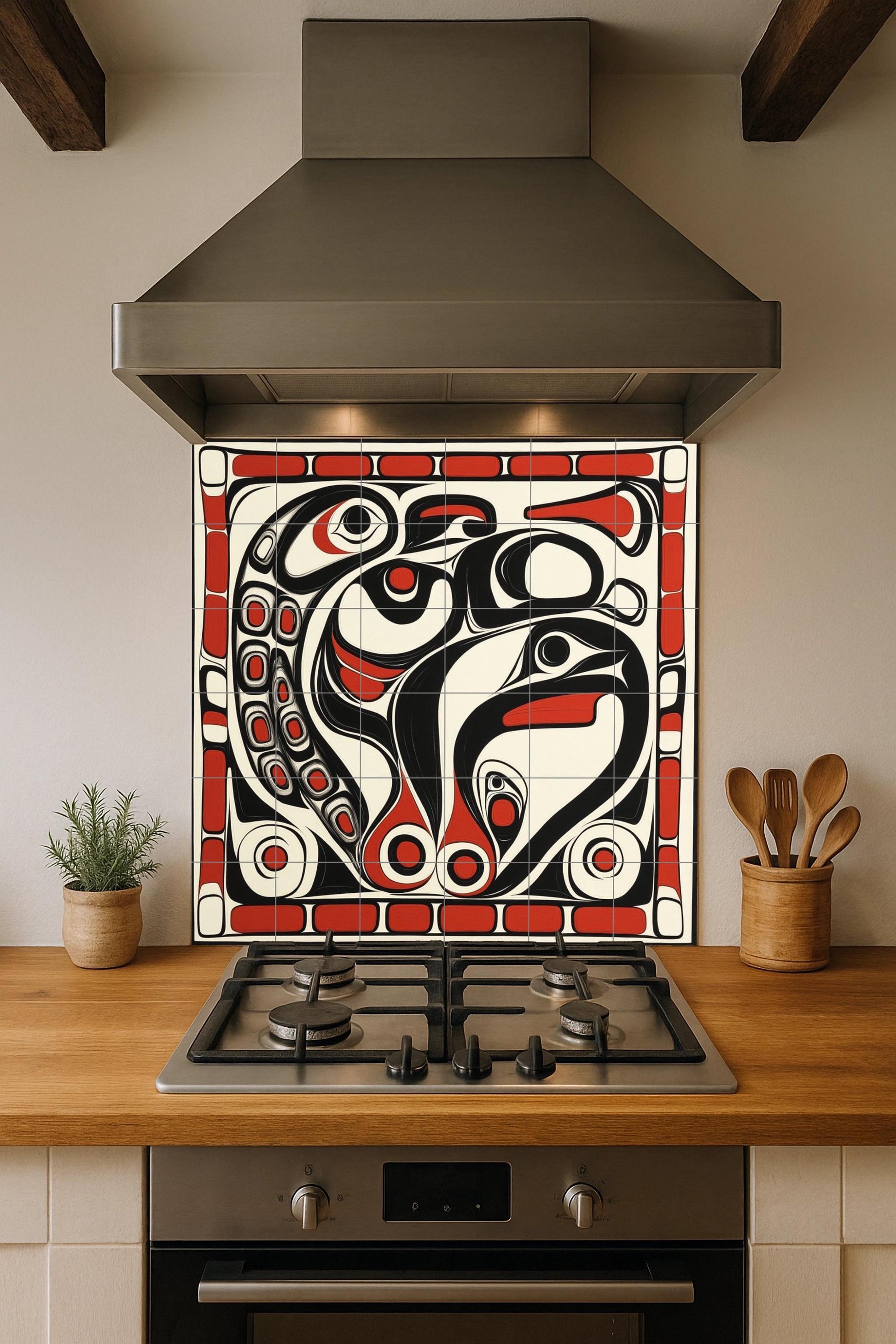 Inspiración inuit — Fresque Murale en Carreaux de Céramique · Fresque à Motifs Décoratifs