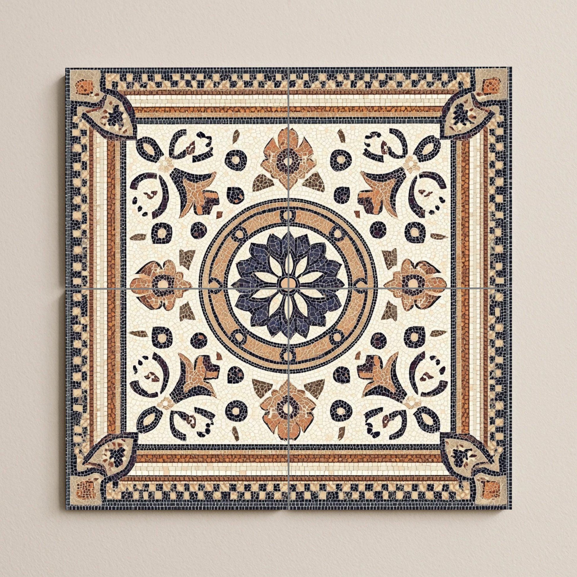 Mural cerámico de mosaico romano