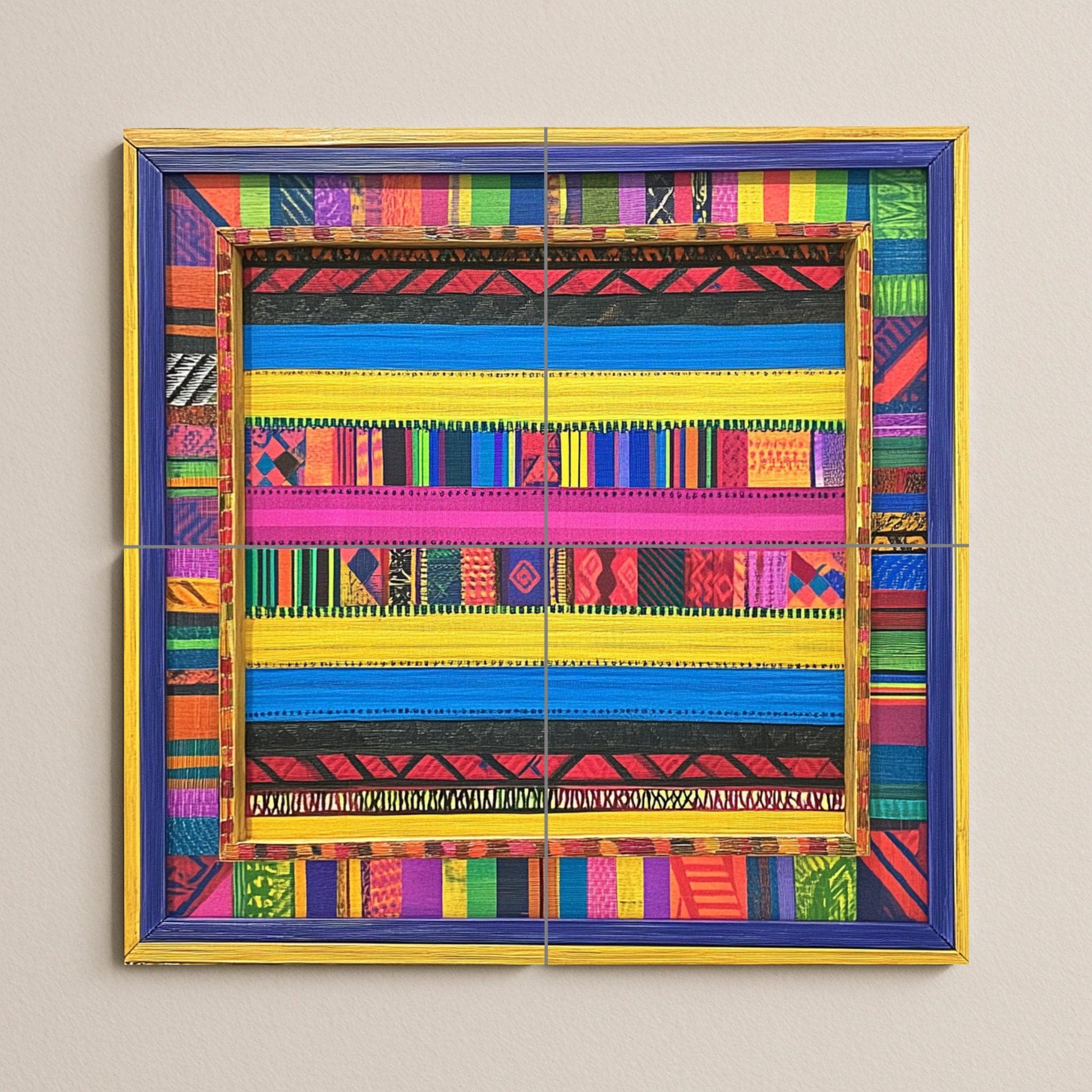 Mural cerámico de rayas coloridas