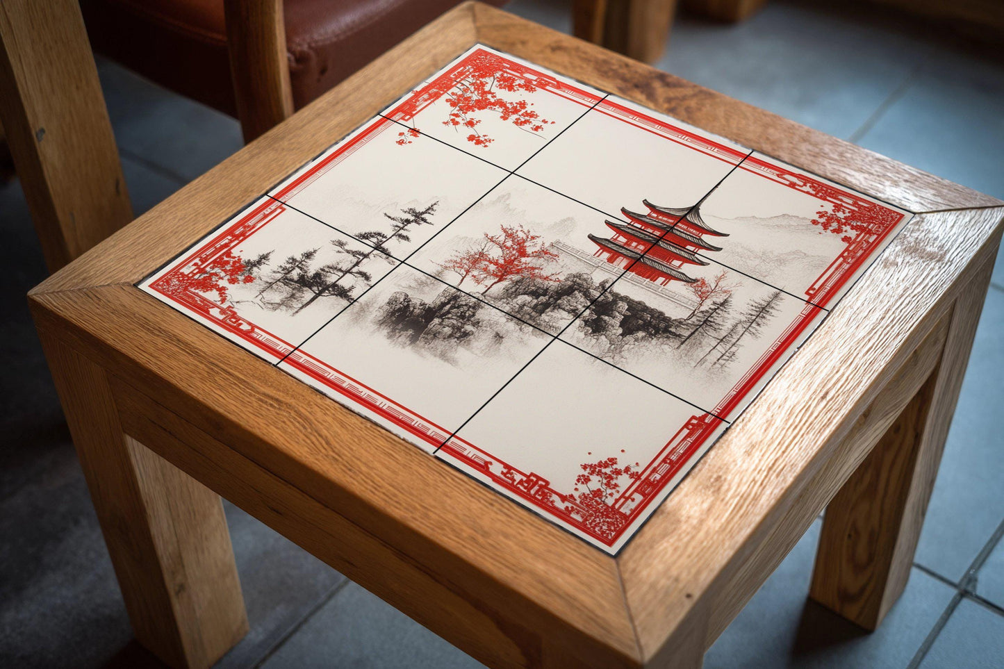 Pagoda Roja · Fresque Céramique — Décor Jardin et Nature